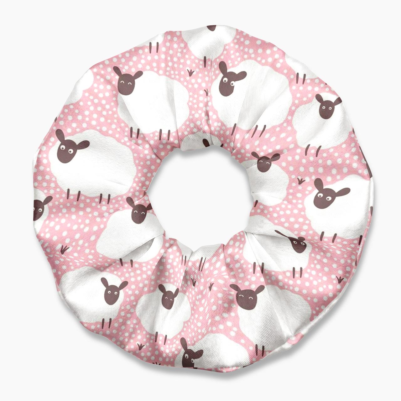 Pink Fluffy Sheep Hair Scrunchie Jellypine