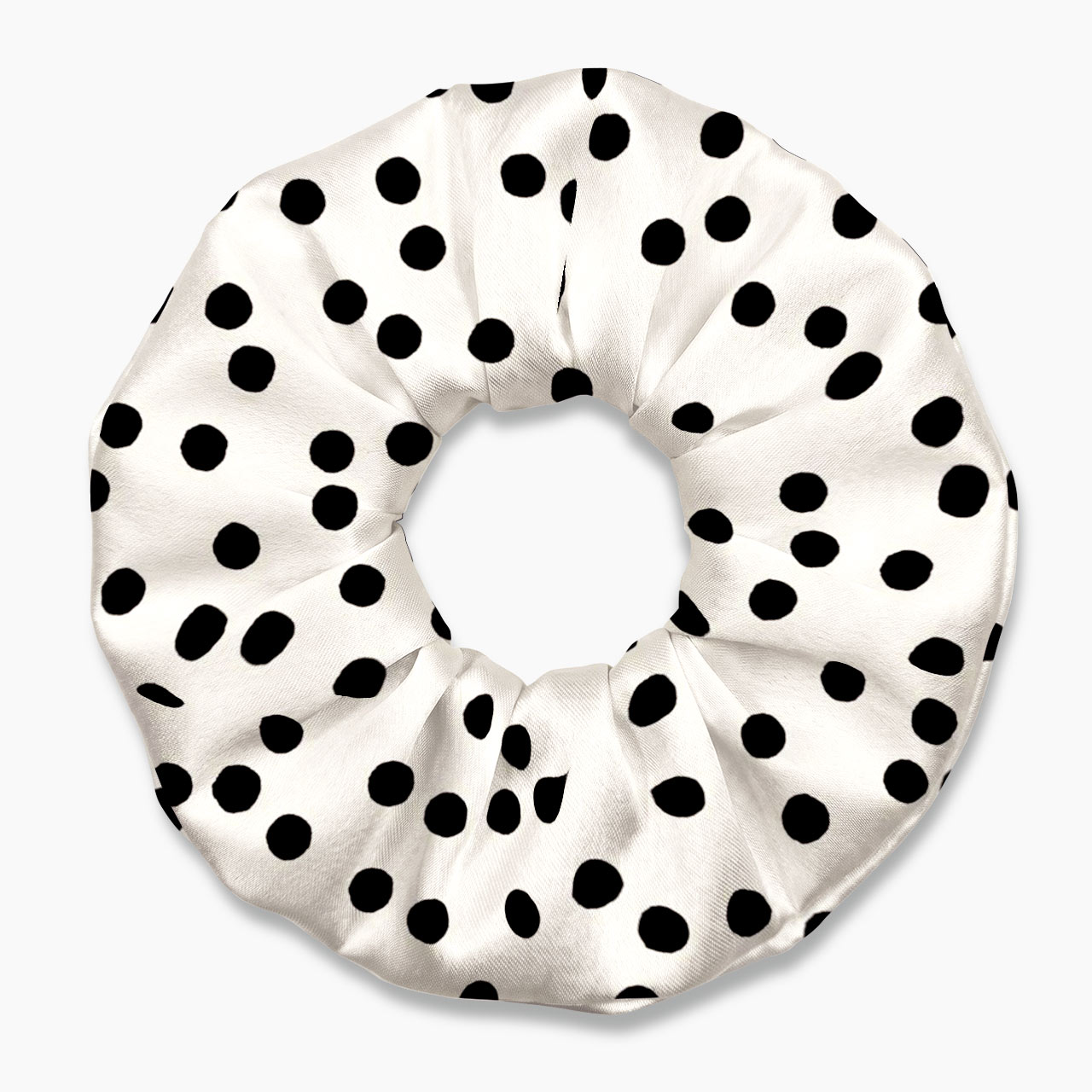 Black White Polka Dot Hair Scrunchie Jellypine
