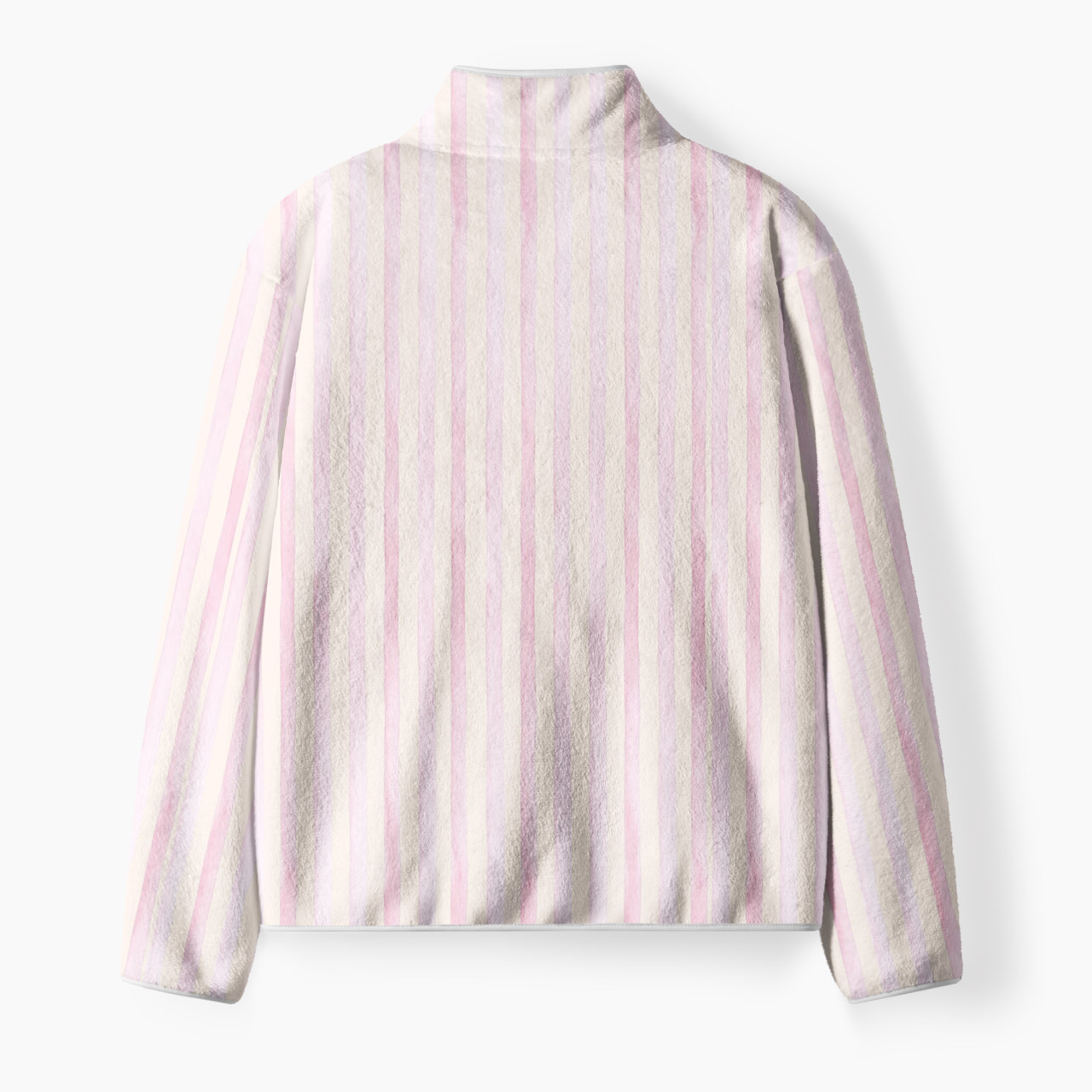 Black Cat Pastel Striped Fleece Full-Zip Cardigan