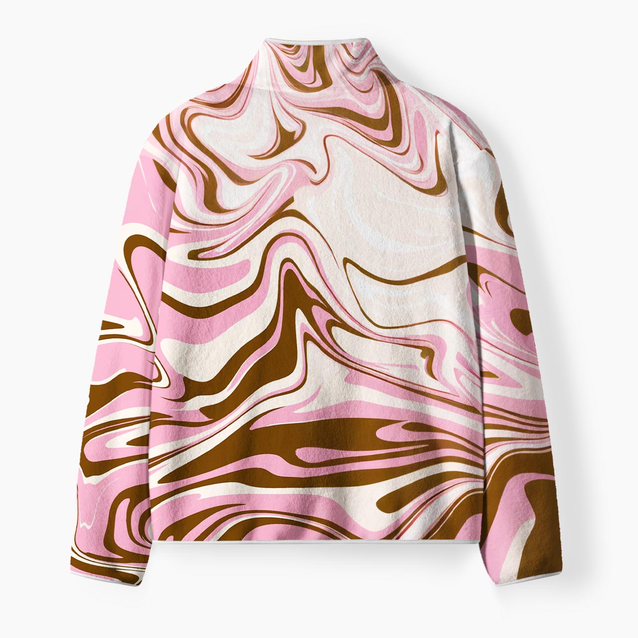 Pink Marble Wave Fleece Full-Zip Cardigan