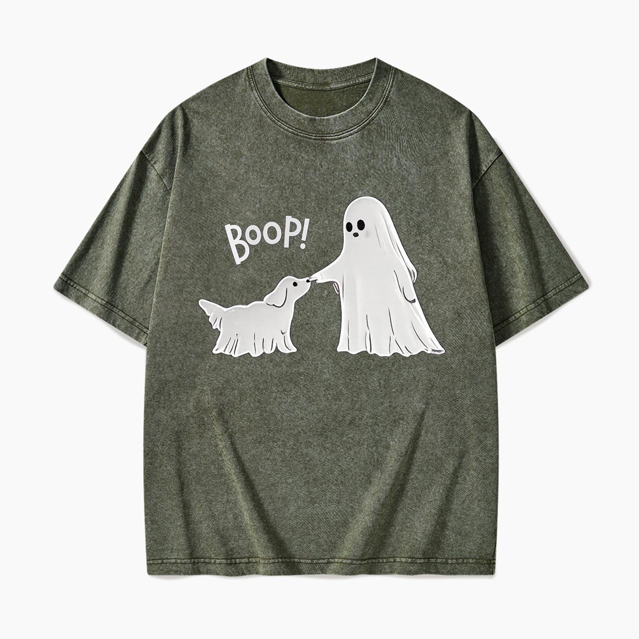 Boo-p Ghost Dog Halloween Washed Tees