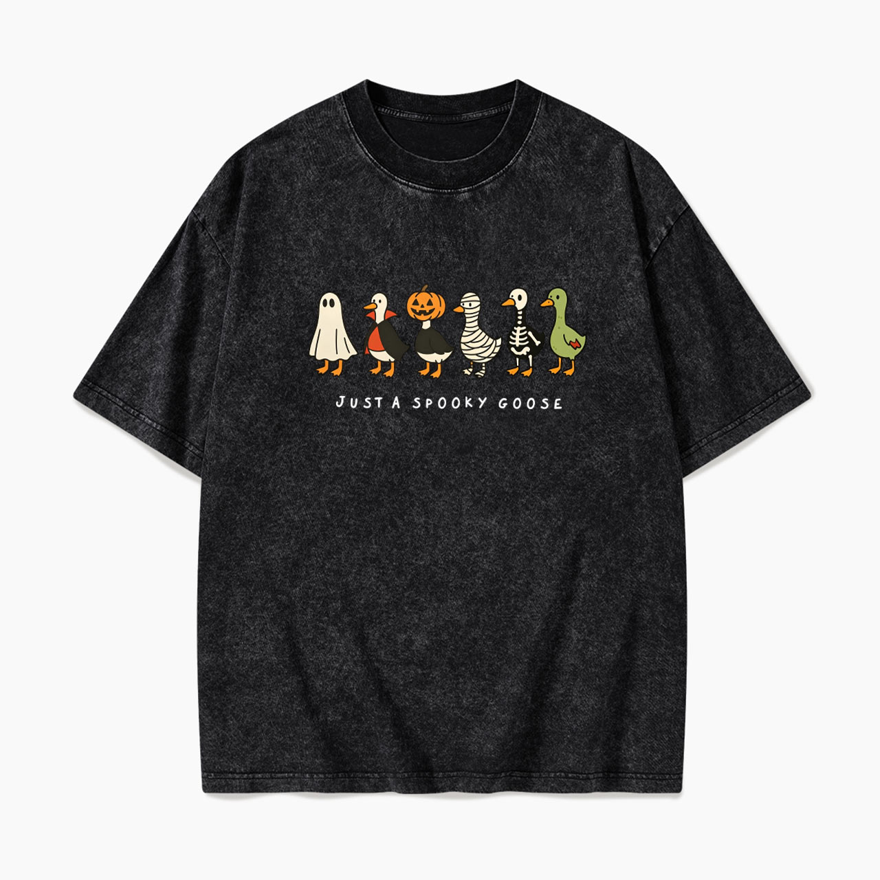 Just a Spooky Goose Halloween Washed Tees