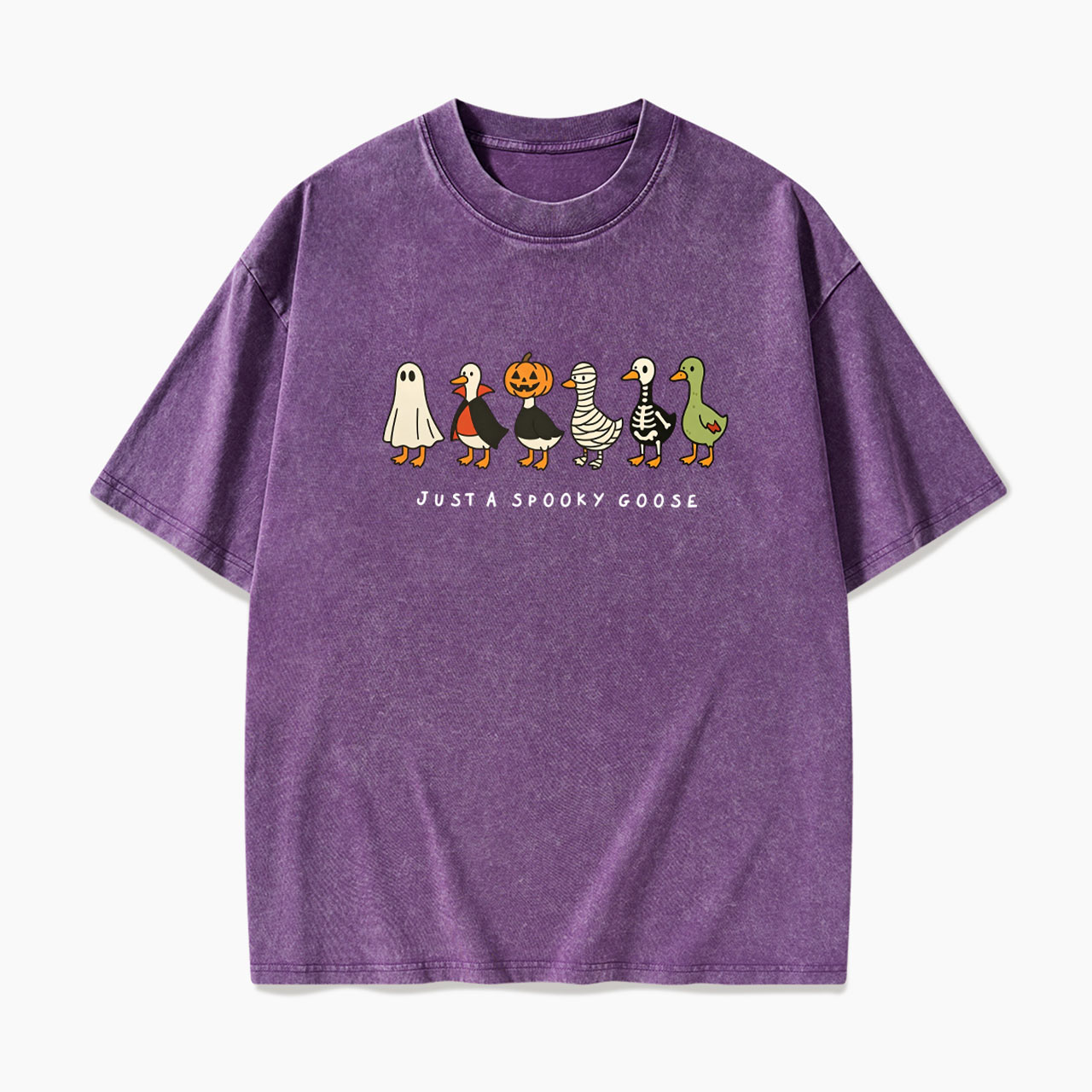 Just a Spooky Goose Halloween Washed Tees