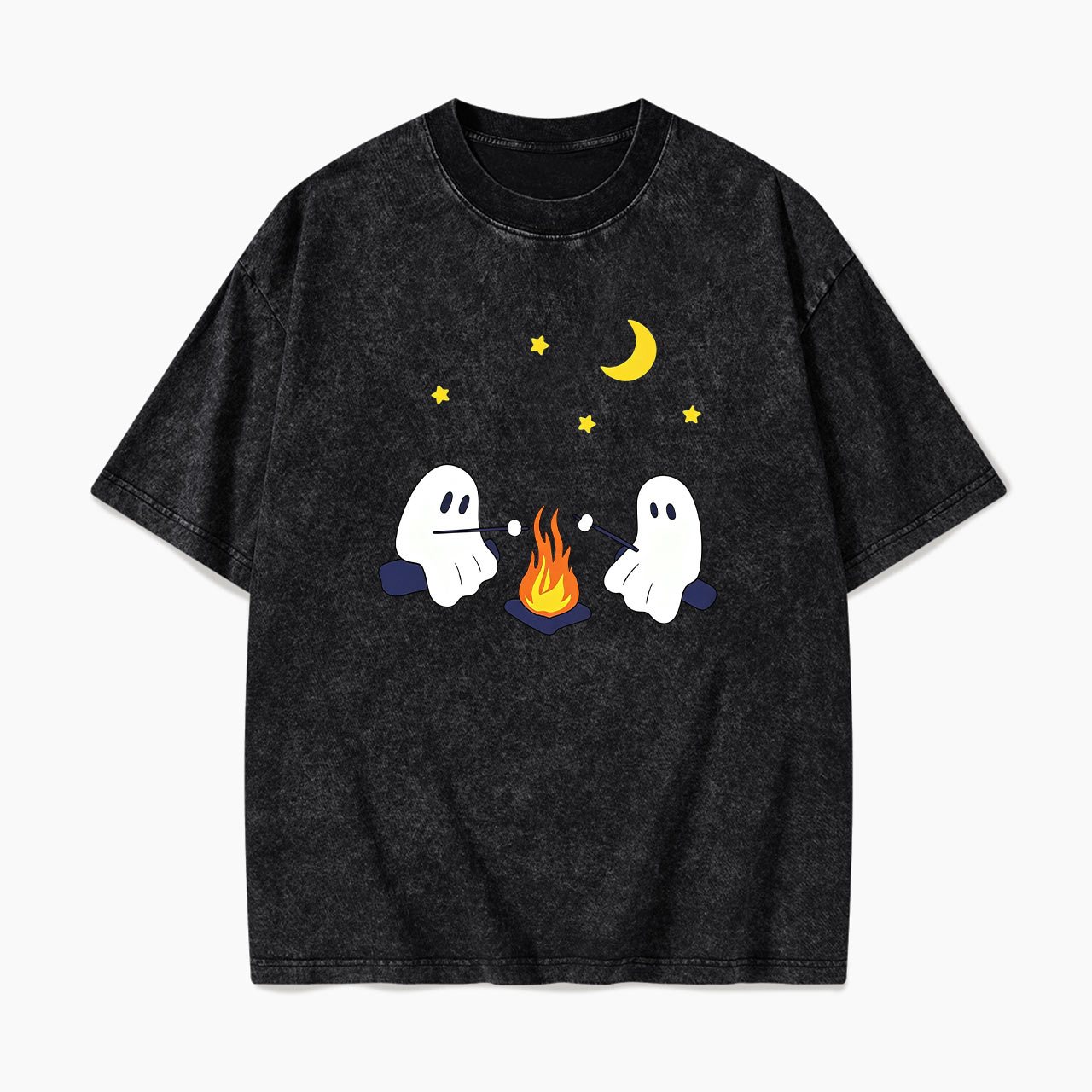 Ghosts Camping Halloween Washed Tees