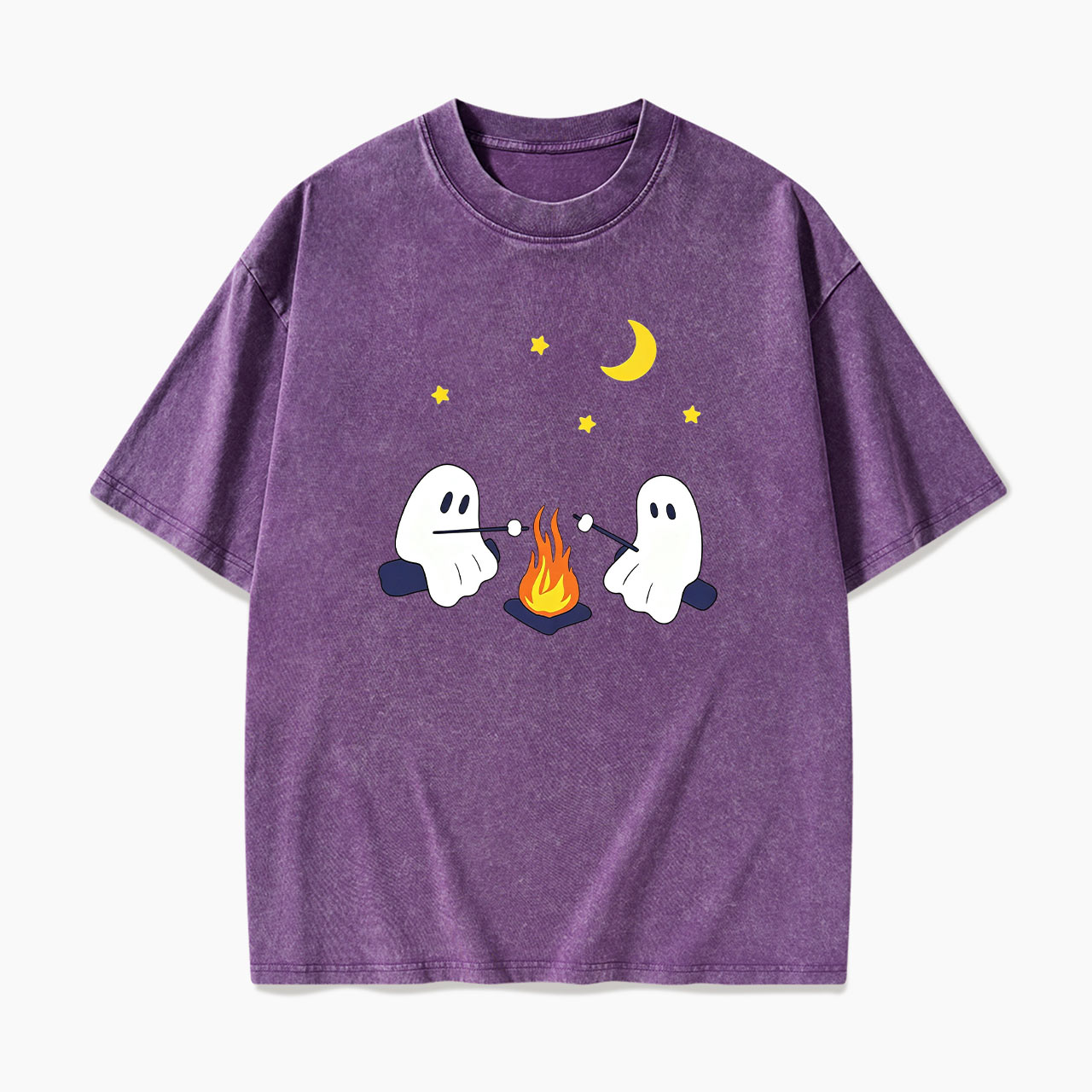 Ghosts Camping Halloween Washed Tees