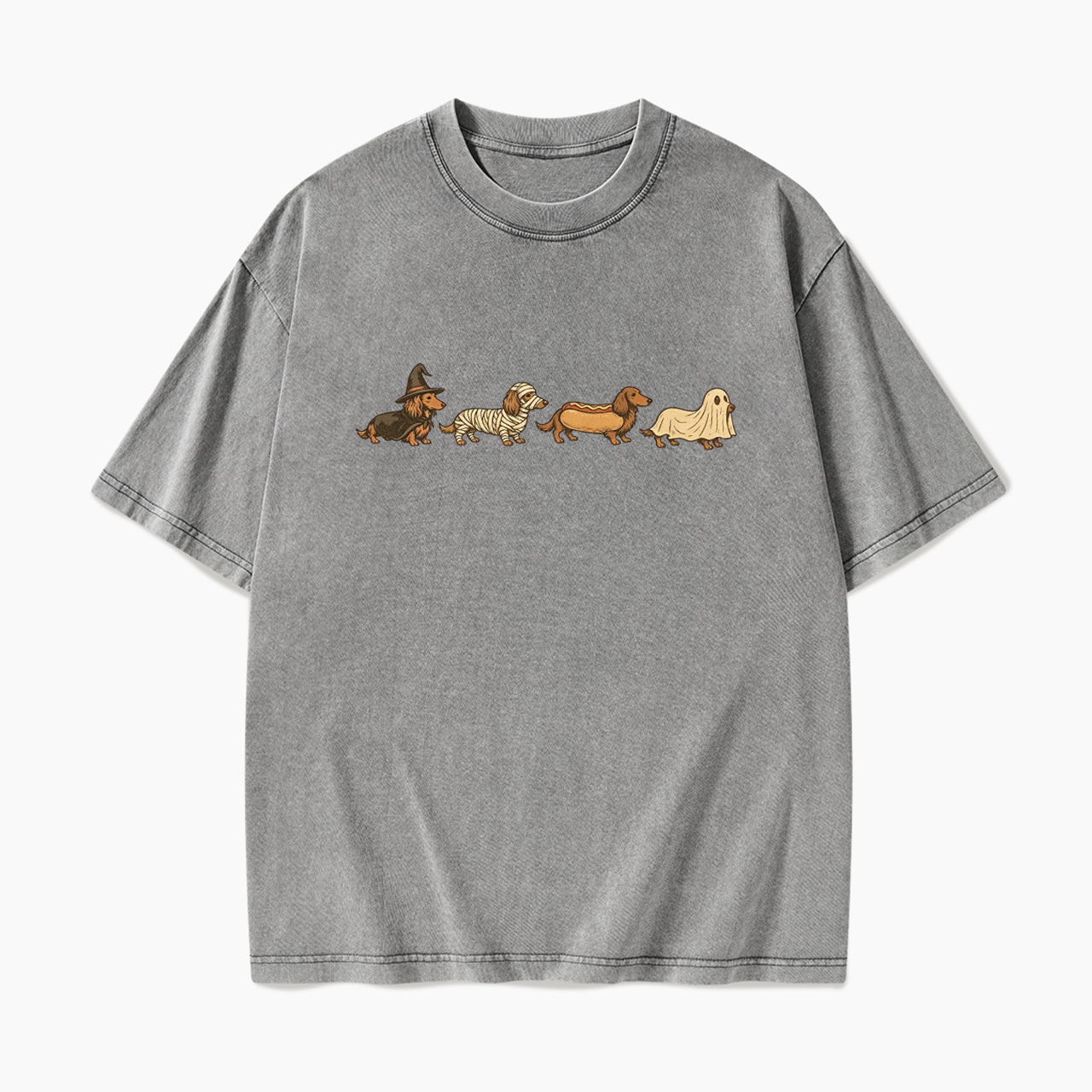 Spooky Dachshund Halloween Washed Tees