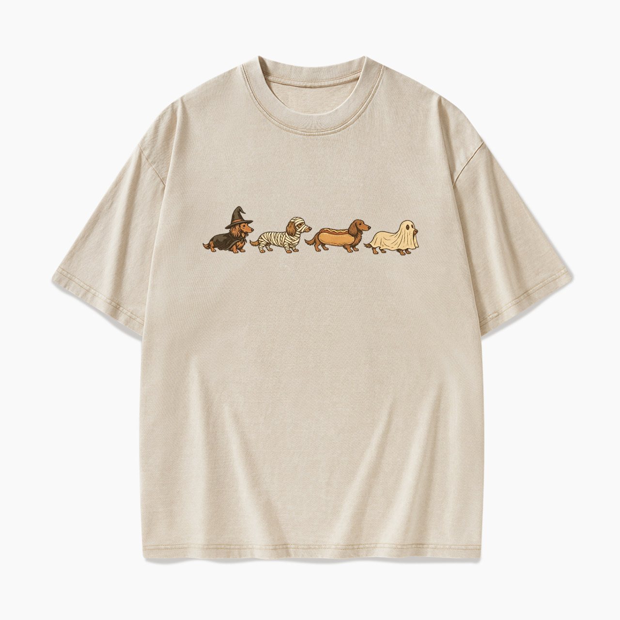 Spooky Dachshund Halloween Washed Tees