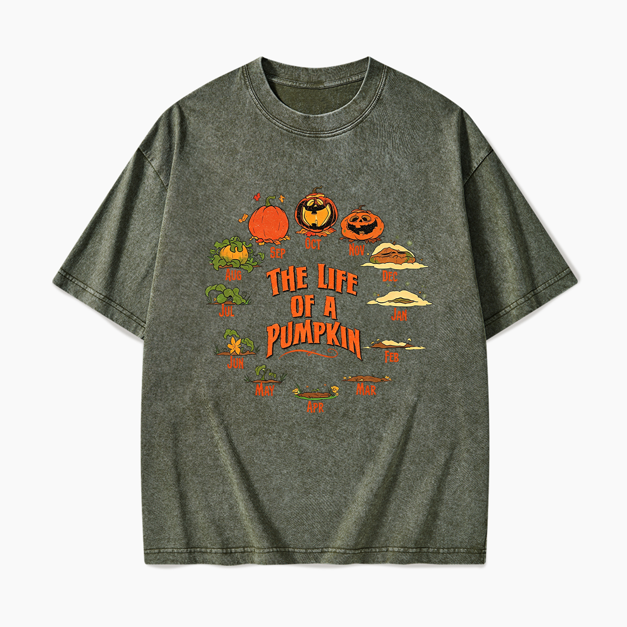 The Life of A Pumpkin Halloween Washed Tees