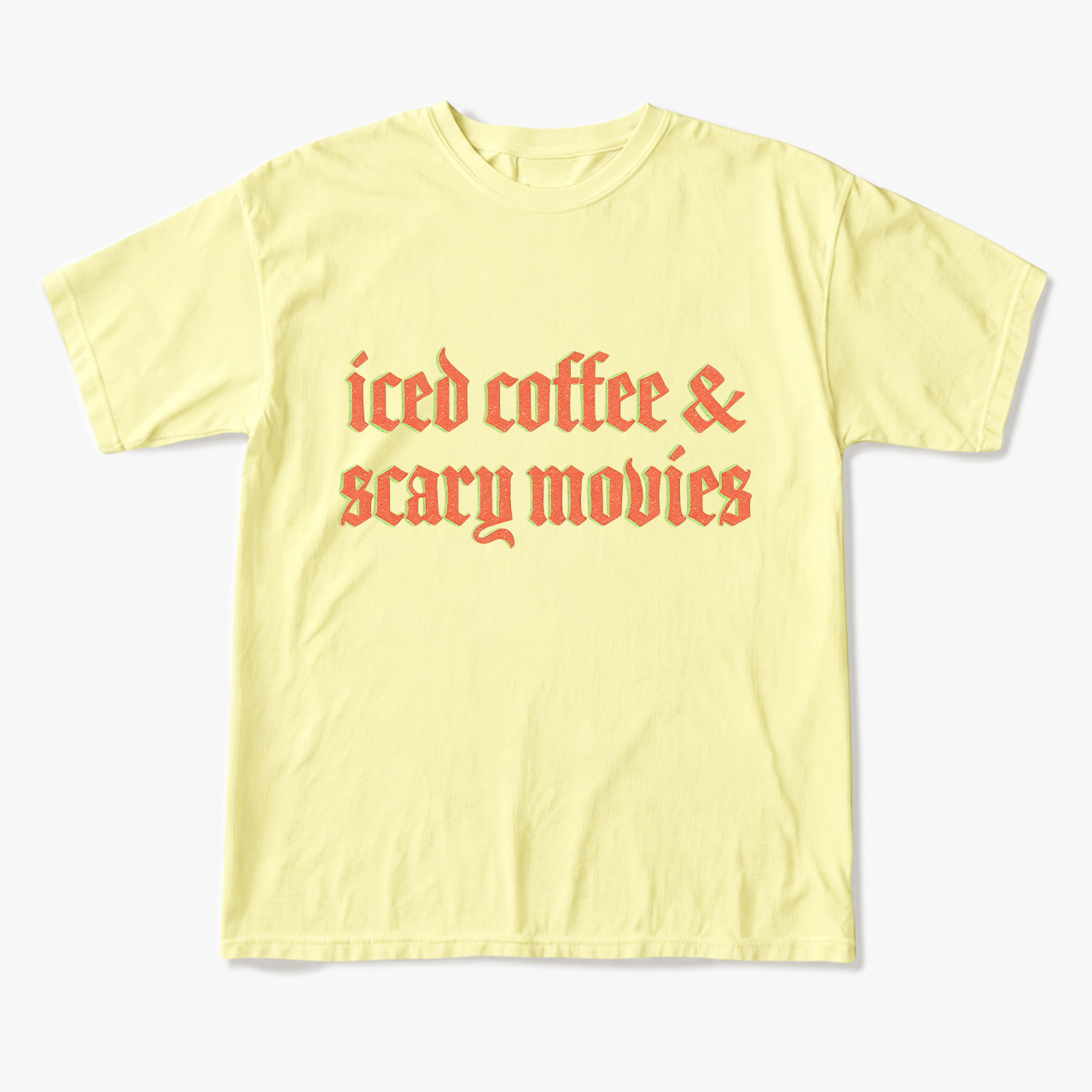 Iced Coffee and Scary Movies Halloween T Shirts