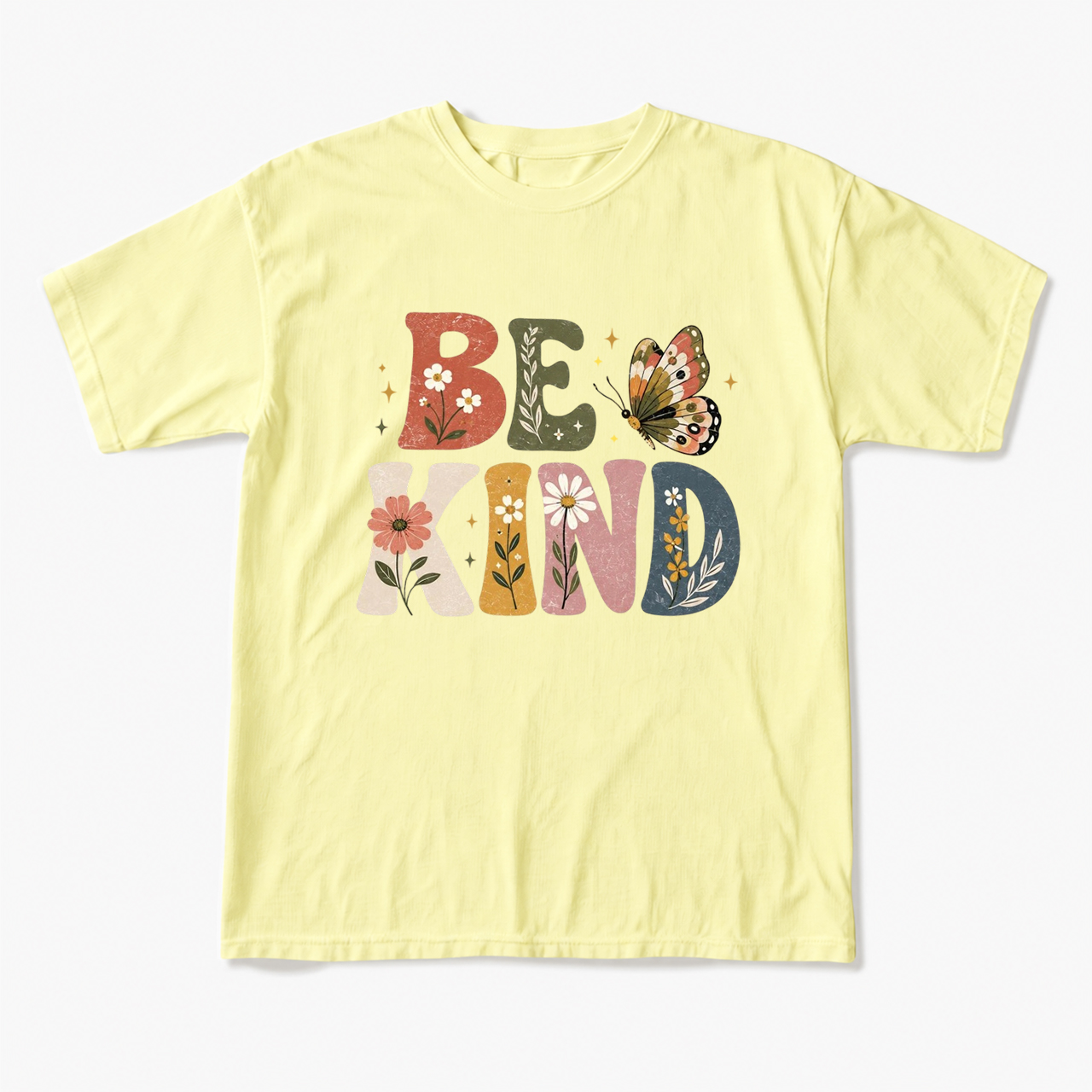 Be Kind Floral Butterfly T Shirts