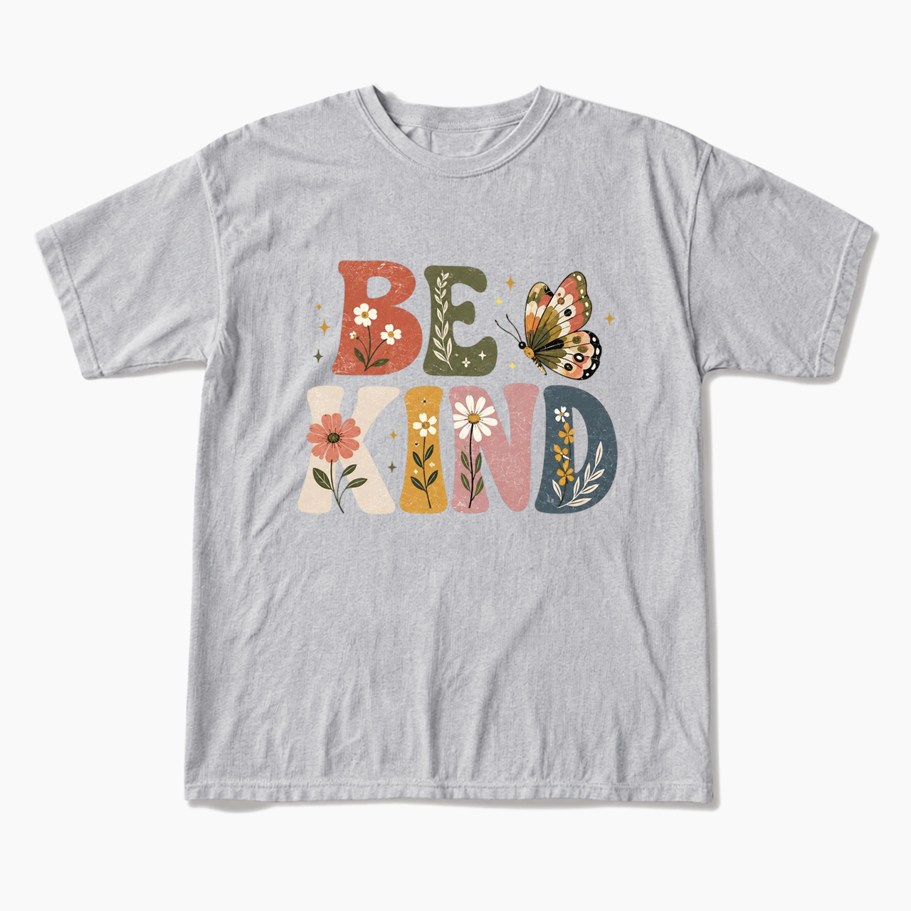 Be Kind Floral Butterfly T Shirts