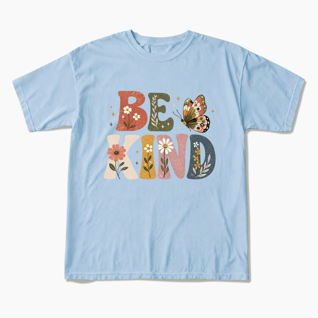 Be Kind Floral Butterfly T Shirts