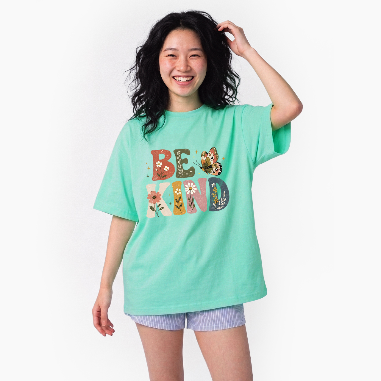 Be Kind Floral Butterfly T Shirts