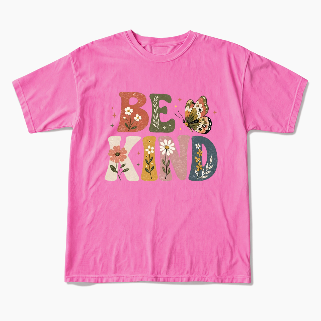 Be Kind Floral Butterfly T Shirts