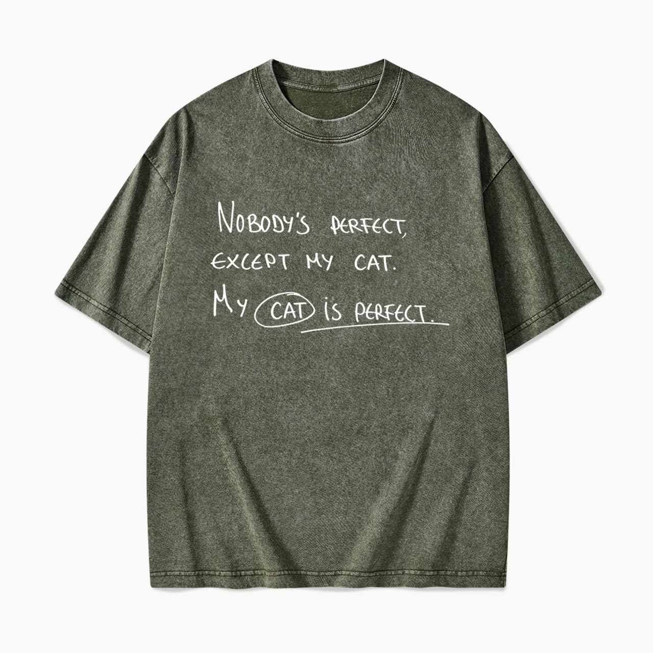 My Cat Is Perfect Washed Tees