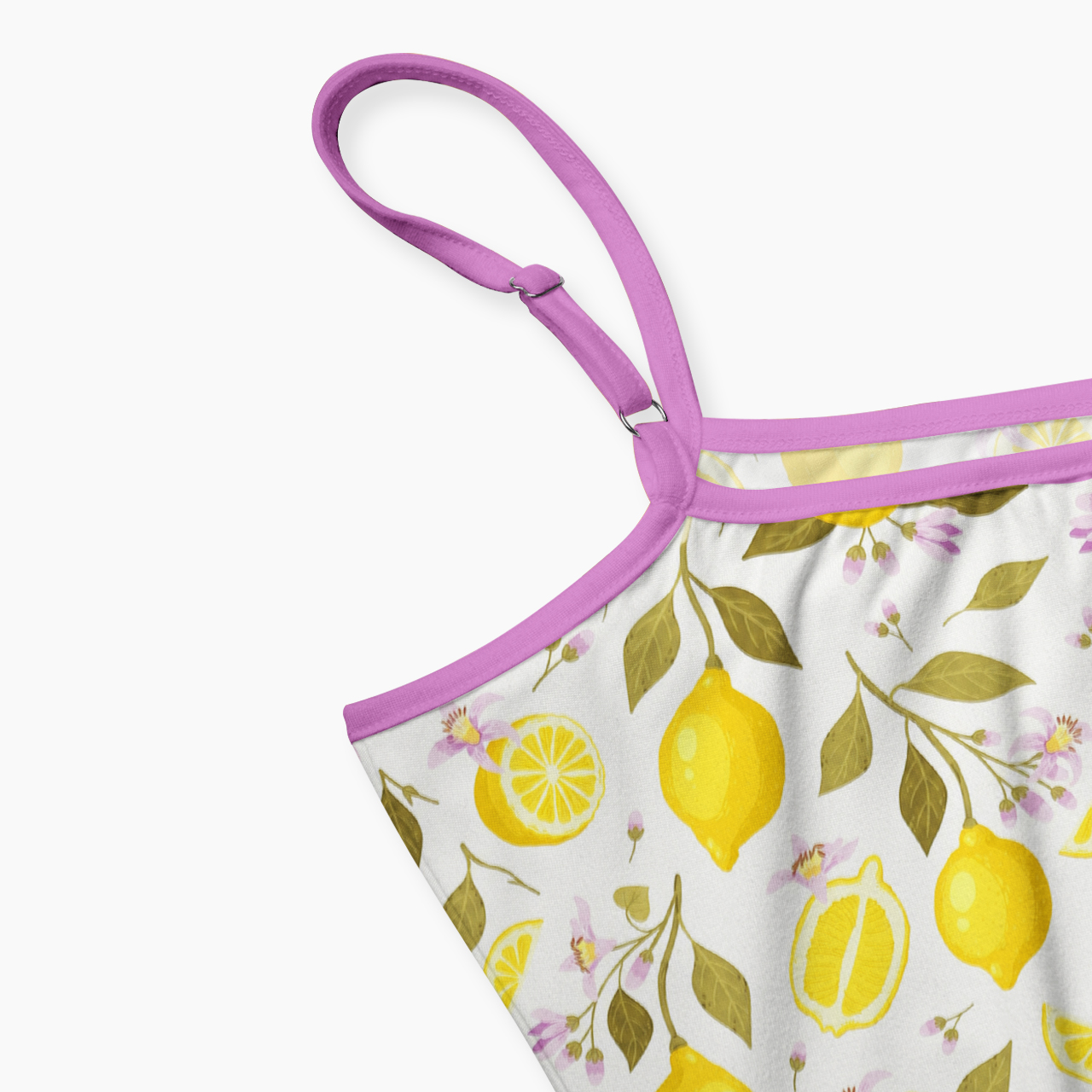 Lemons And Flowers Spaghetti Strap Top