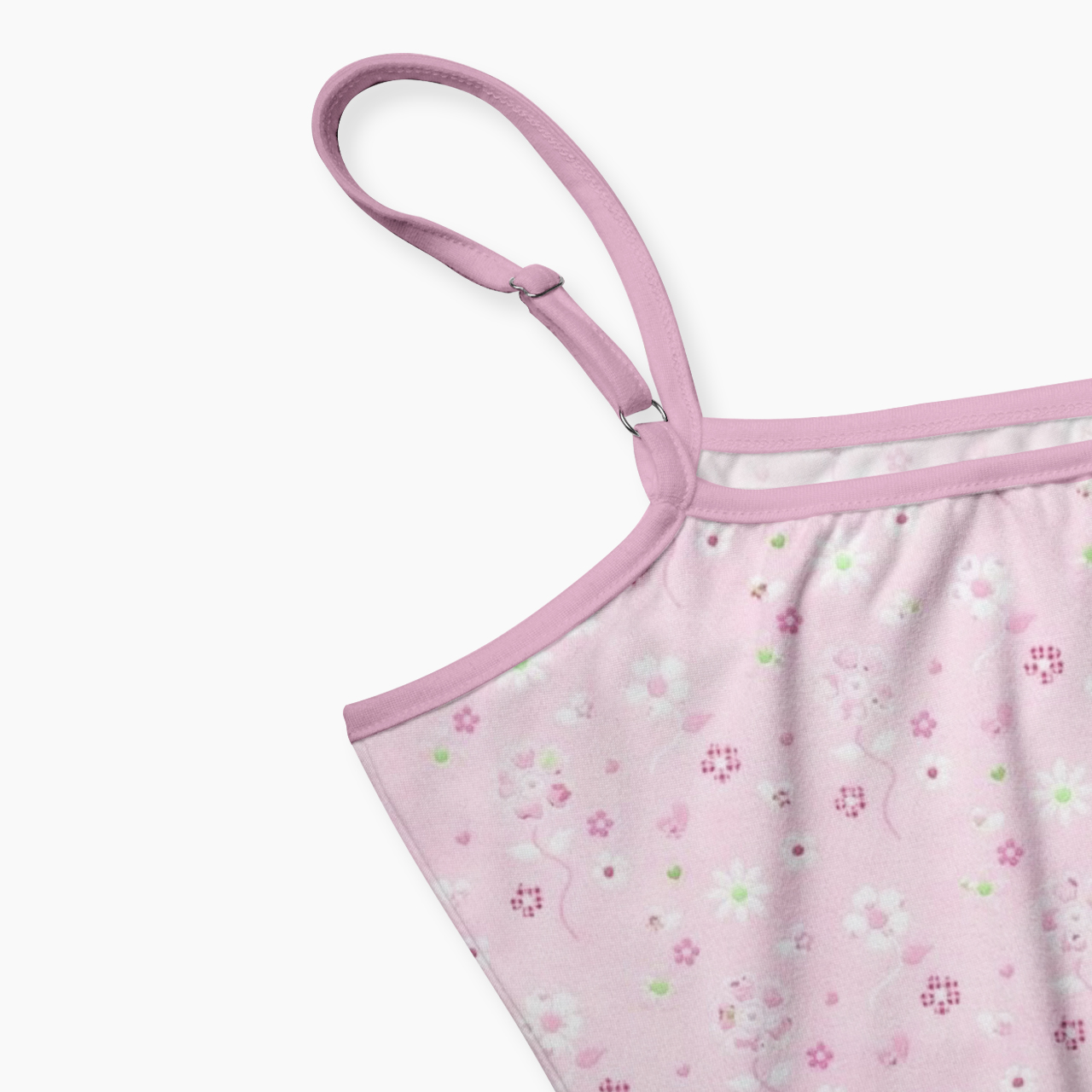 Pink Ditsy Floral Spaghetti Strap Top