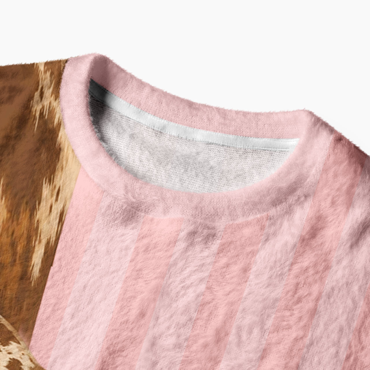 Long Dachshund Pink Striped Mohair Sweatshirts