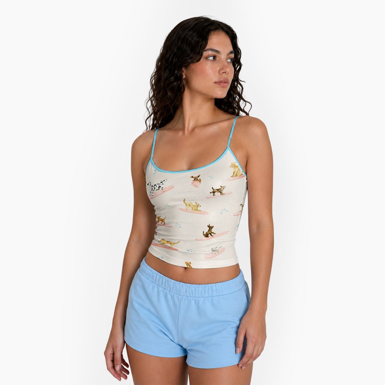 Surfing Puppy Spaghetti Strap Top