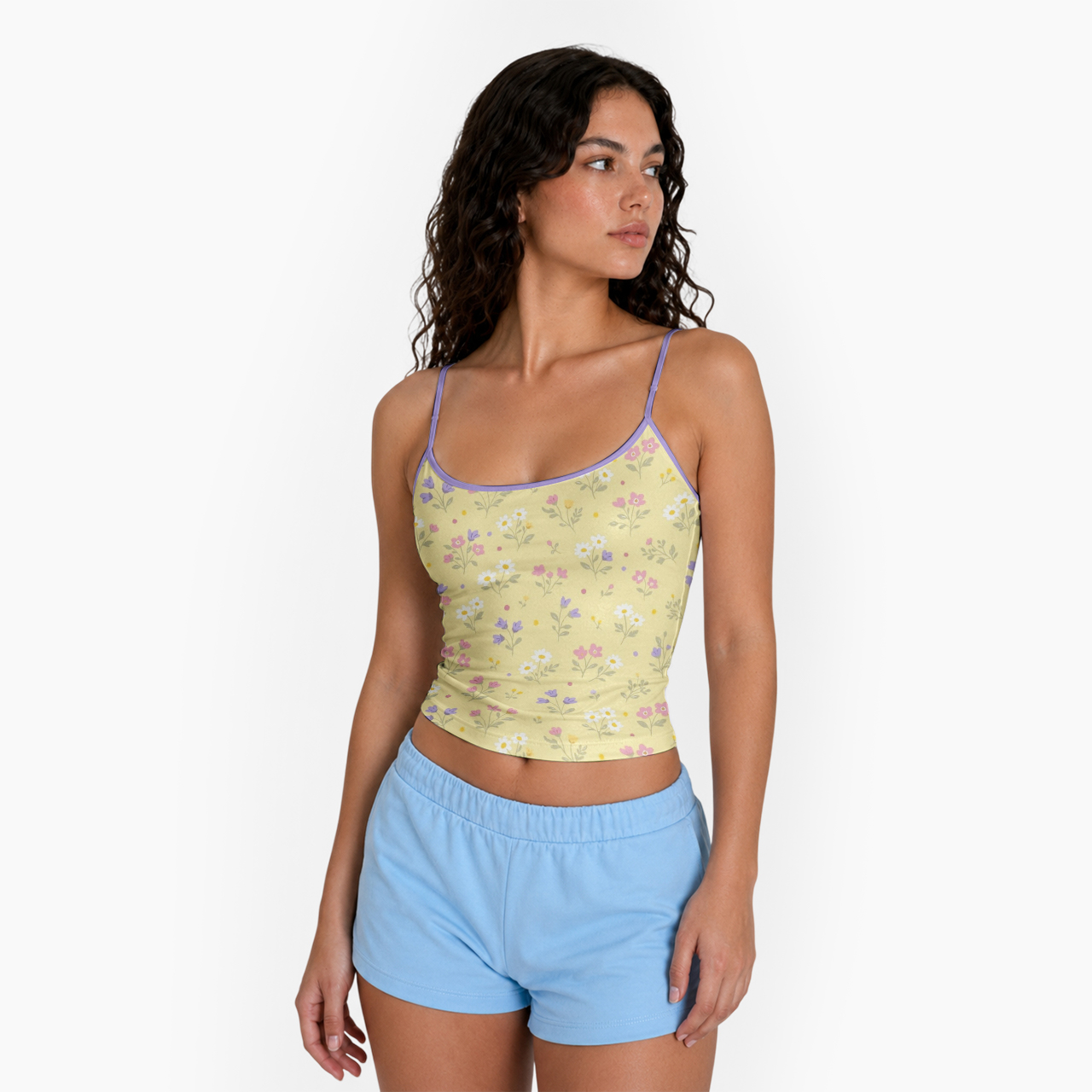 Sunny Meadow Floral Spaghetti Strap Top