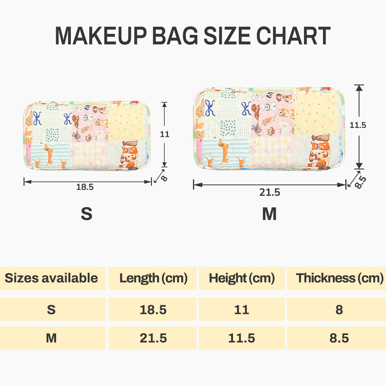 Puppy Pouch Quilted Cosmetic Bag