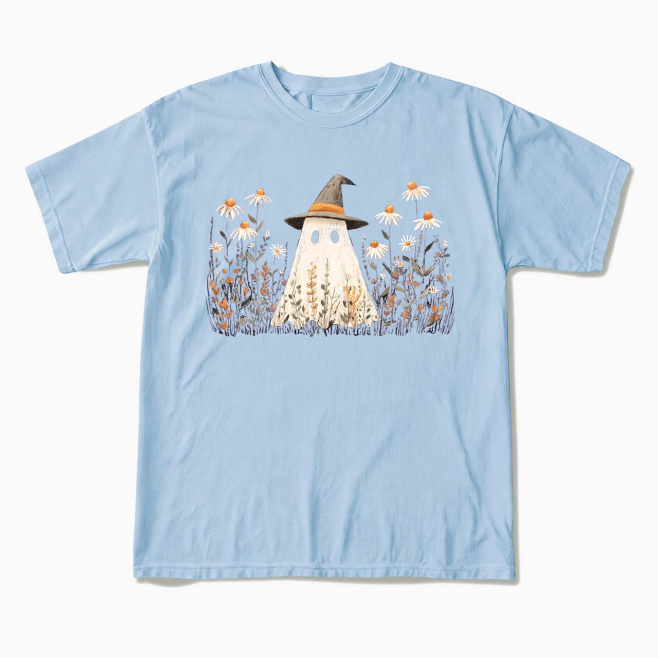 Floral Ghost Halloween T Shirts