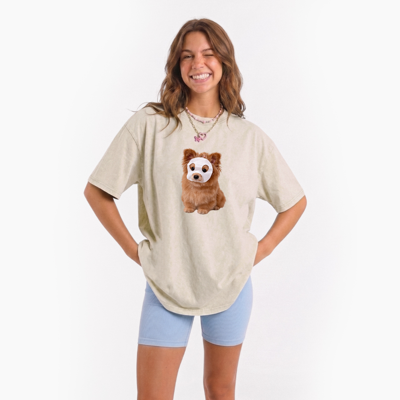 Puppy Mask Washed Tees