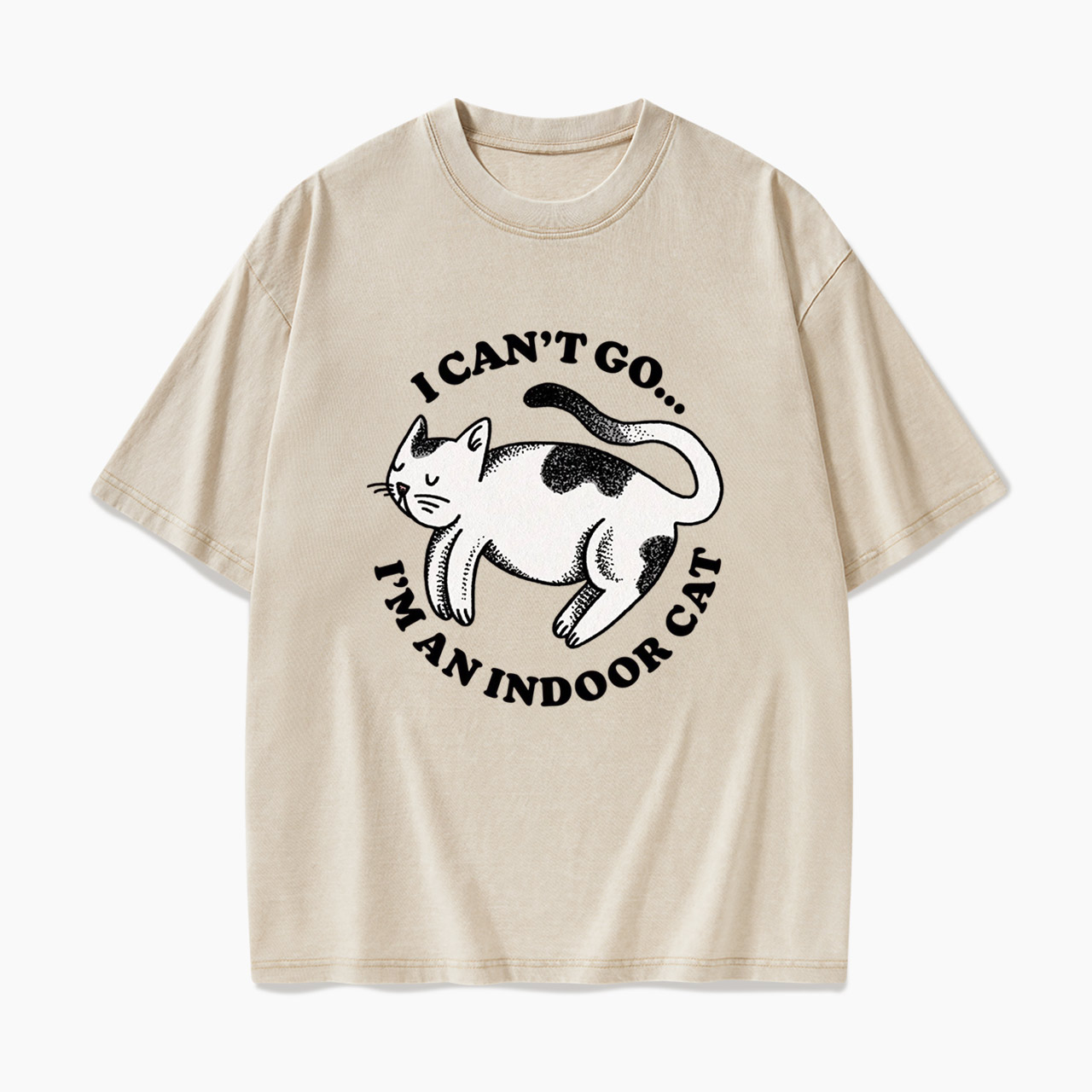 I Can't Go I'm An Indoor Cat Washed Tees