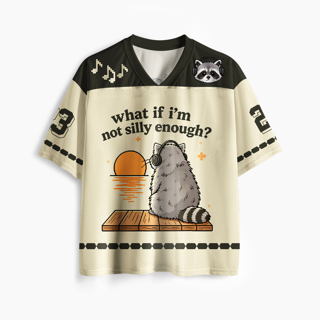 What If I am Not Silly Enough Raccoon Mesh Jersey