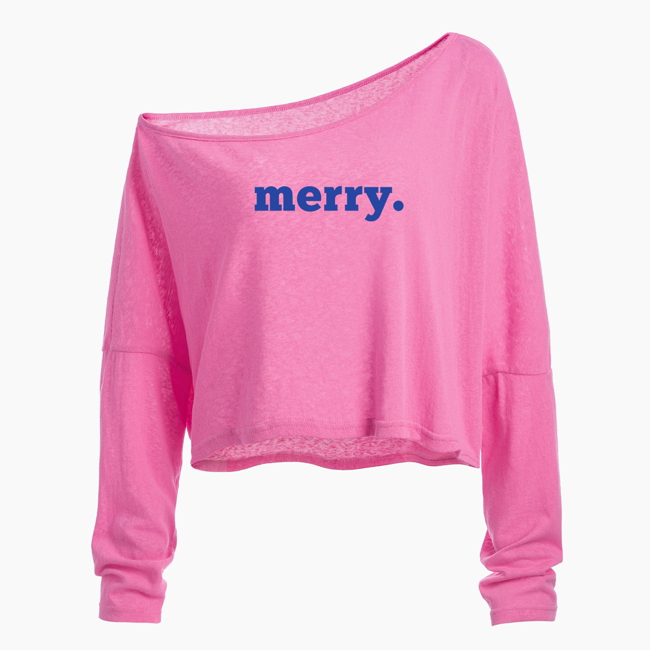 Merry Off Shoulder Long Sleeve Crop Top