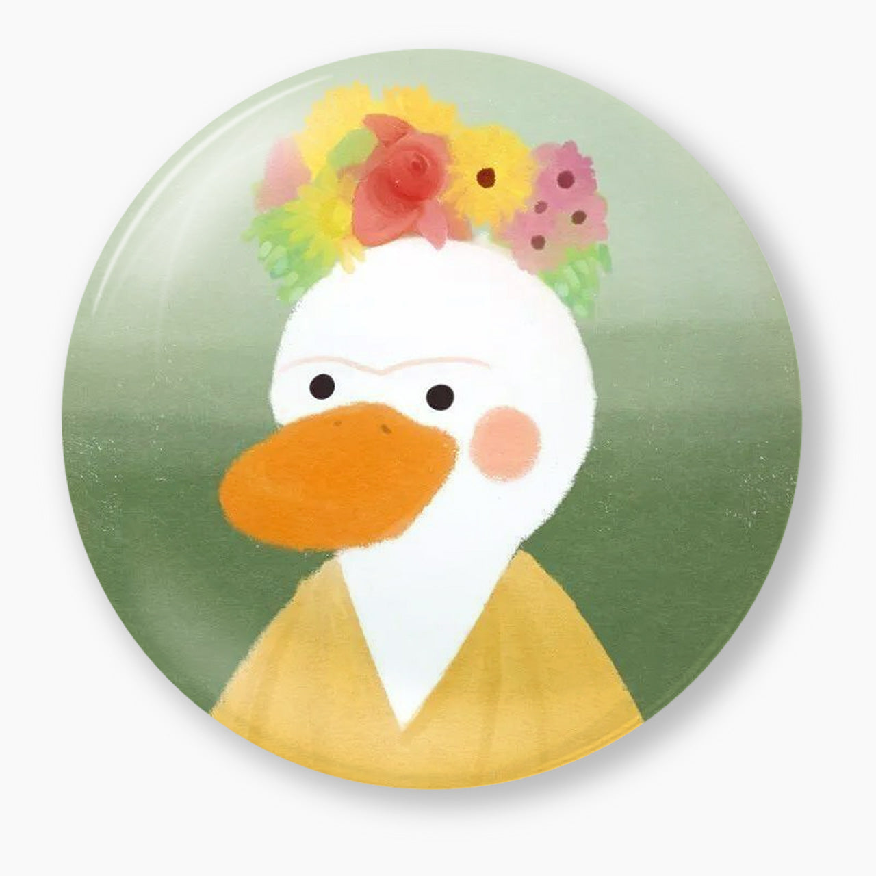 Floral Party Duck Pin Badge