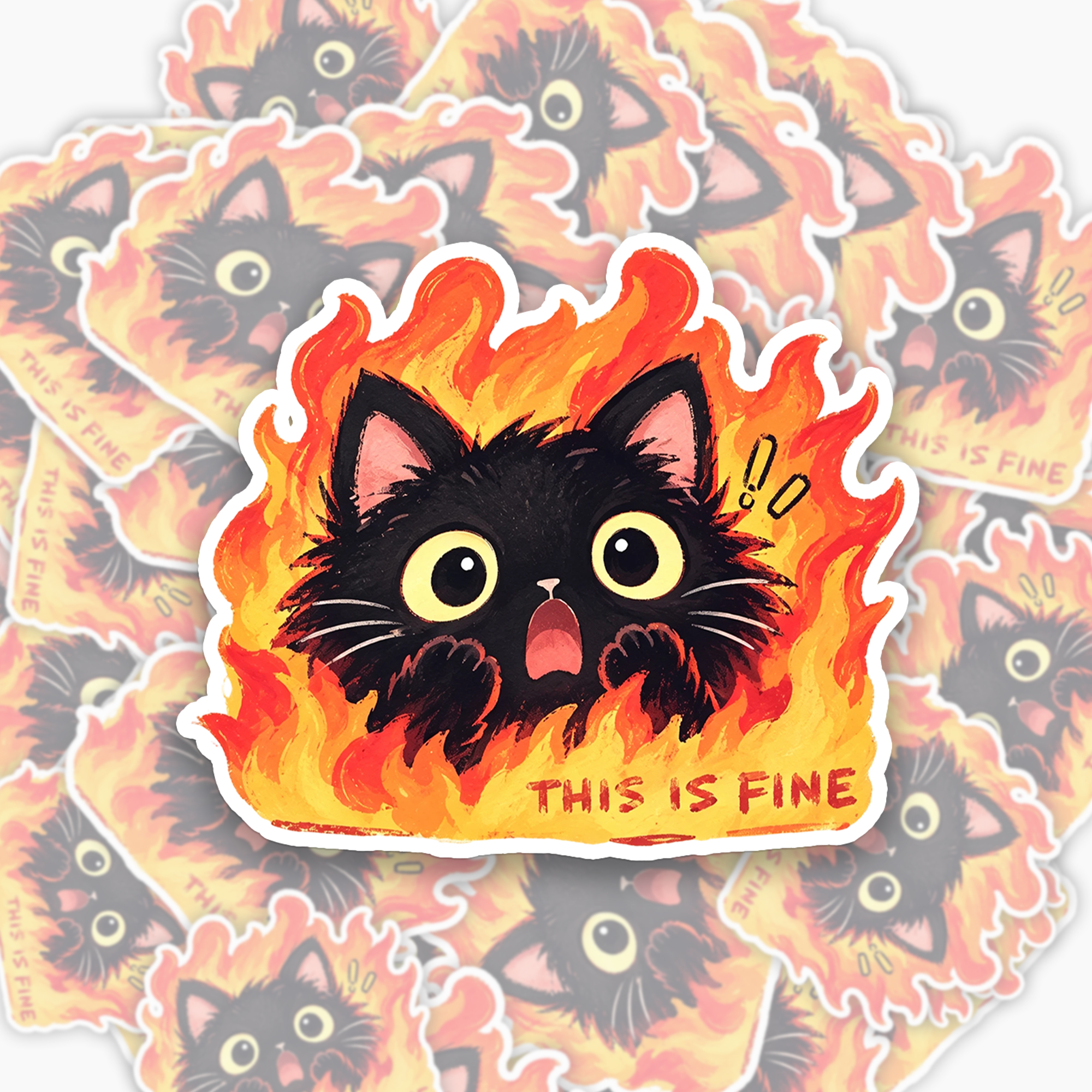 This Is Fine Sticker Jellypine