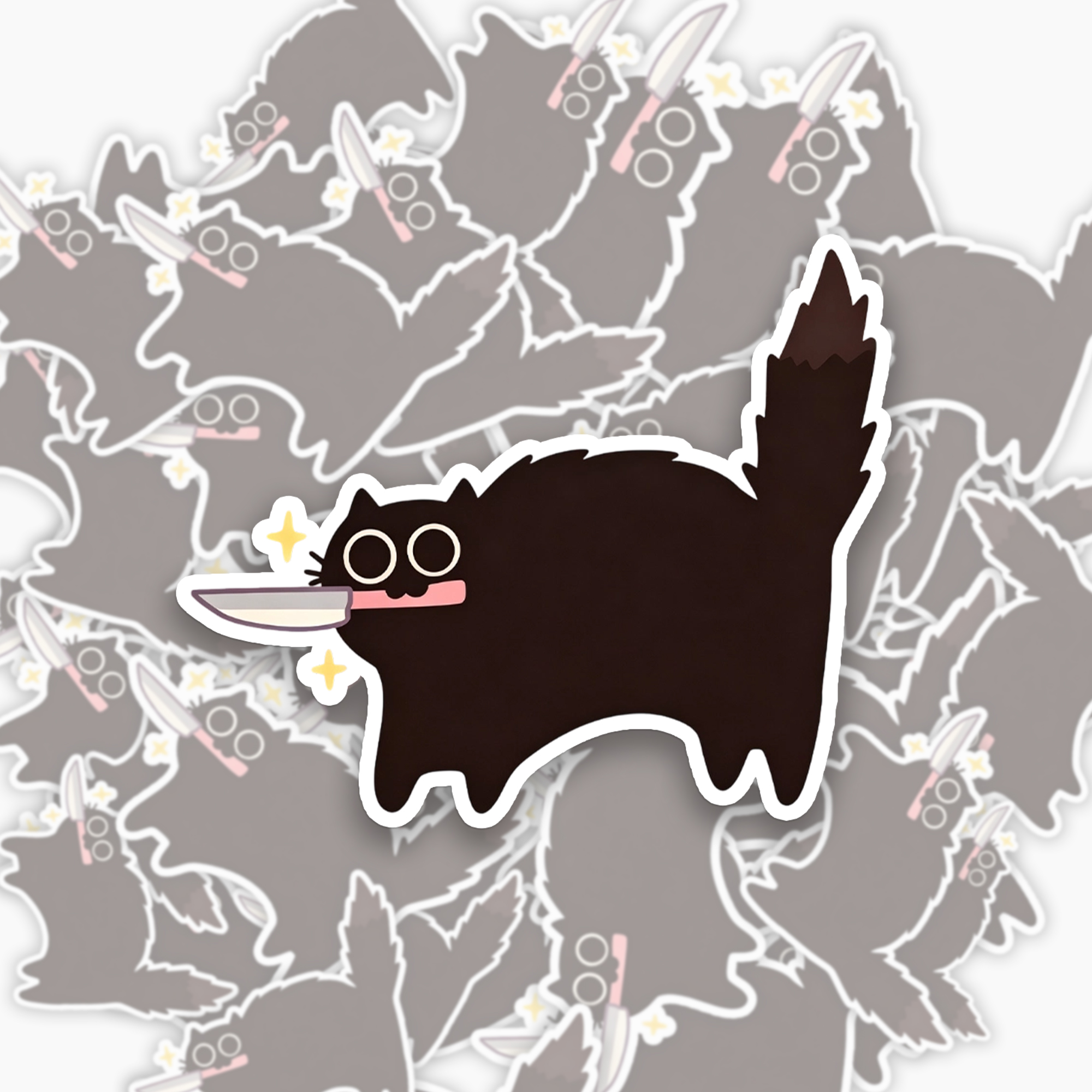 Jellypine Danger Kitty Sticker Of 12
