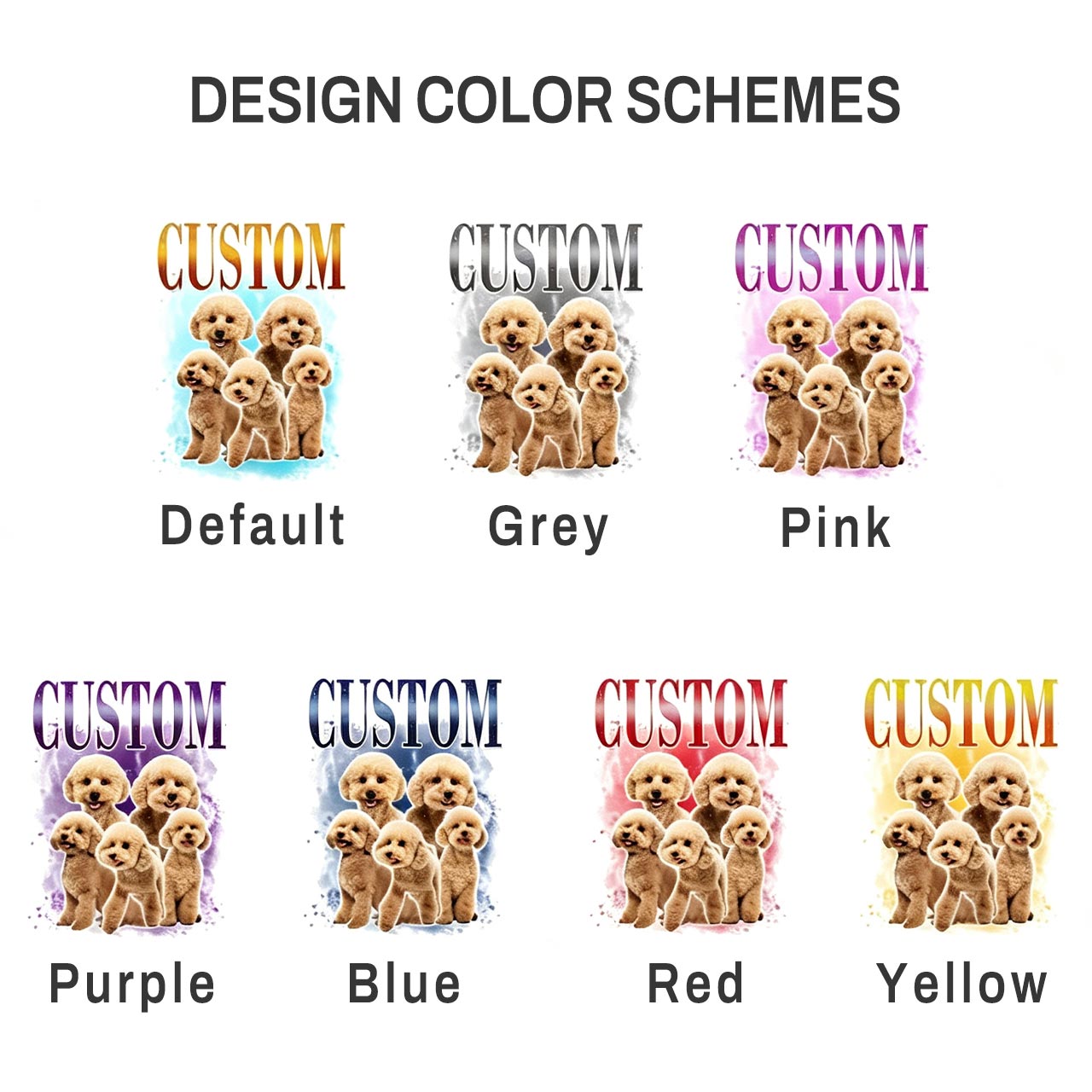 Personalized Vintage Pet Photo Name Washed Tees
