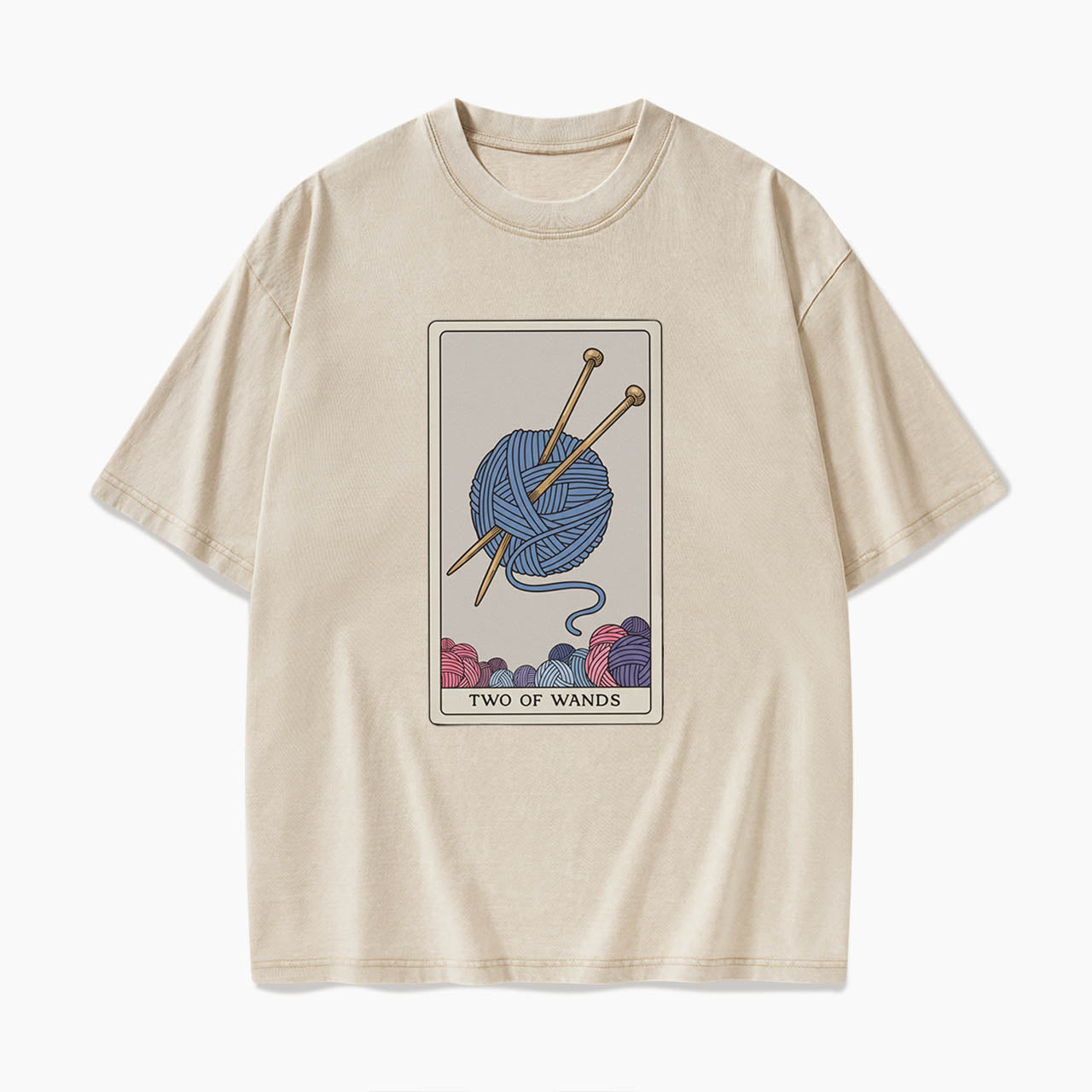 Two of Wands Tarot Card Washed Tees