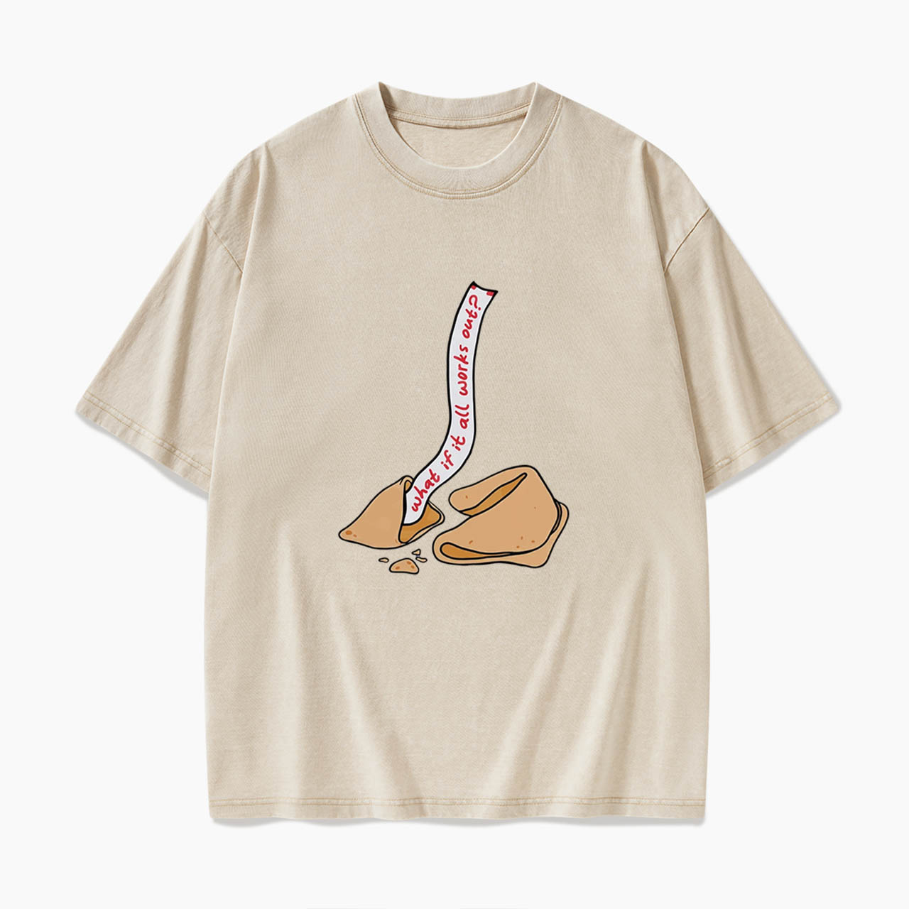 What If It All Works Out Fortune Cookie Washed Tees