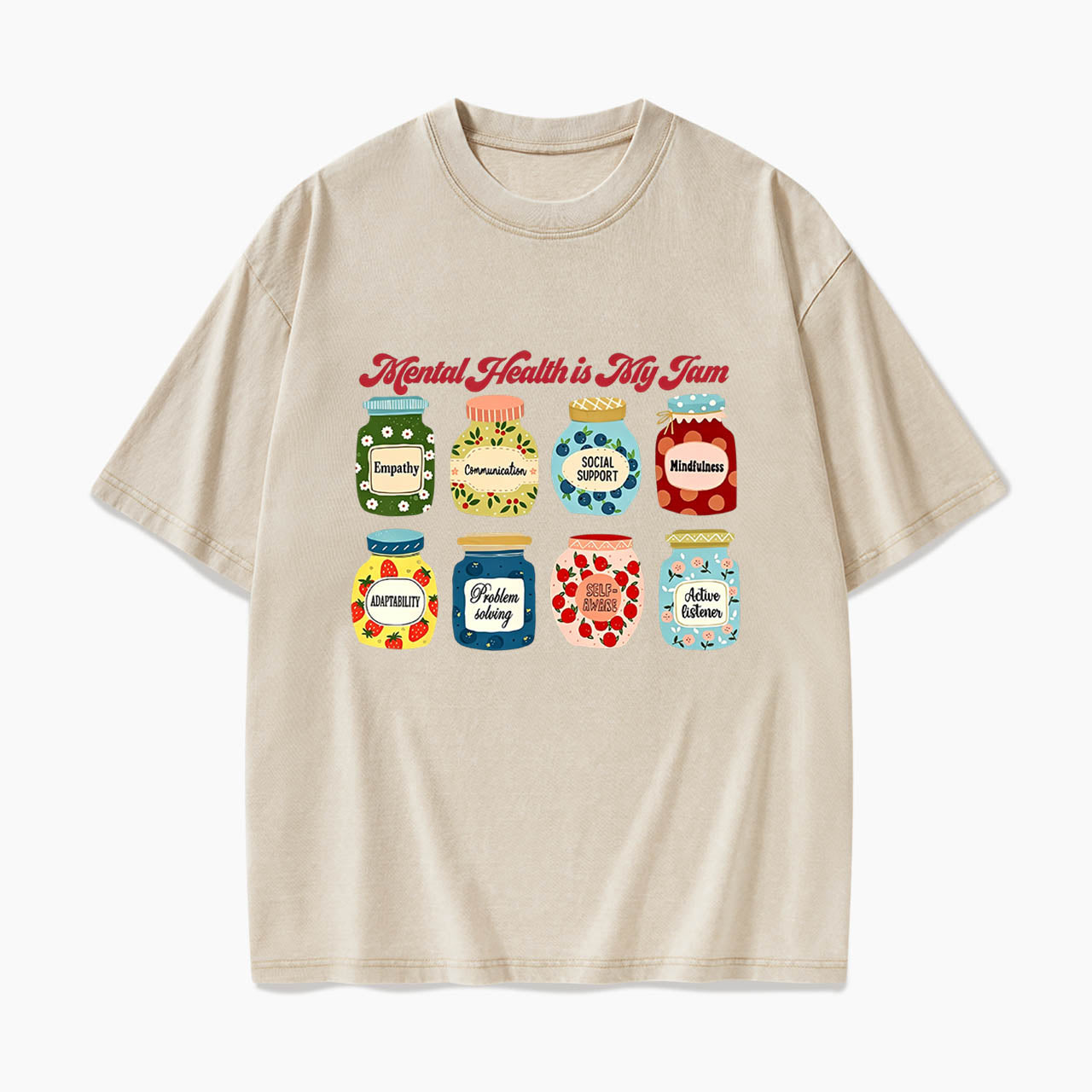 Mental Health Is My Jam Motivational Washed Tees