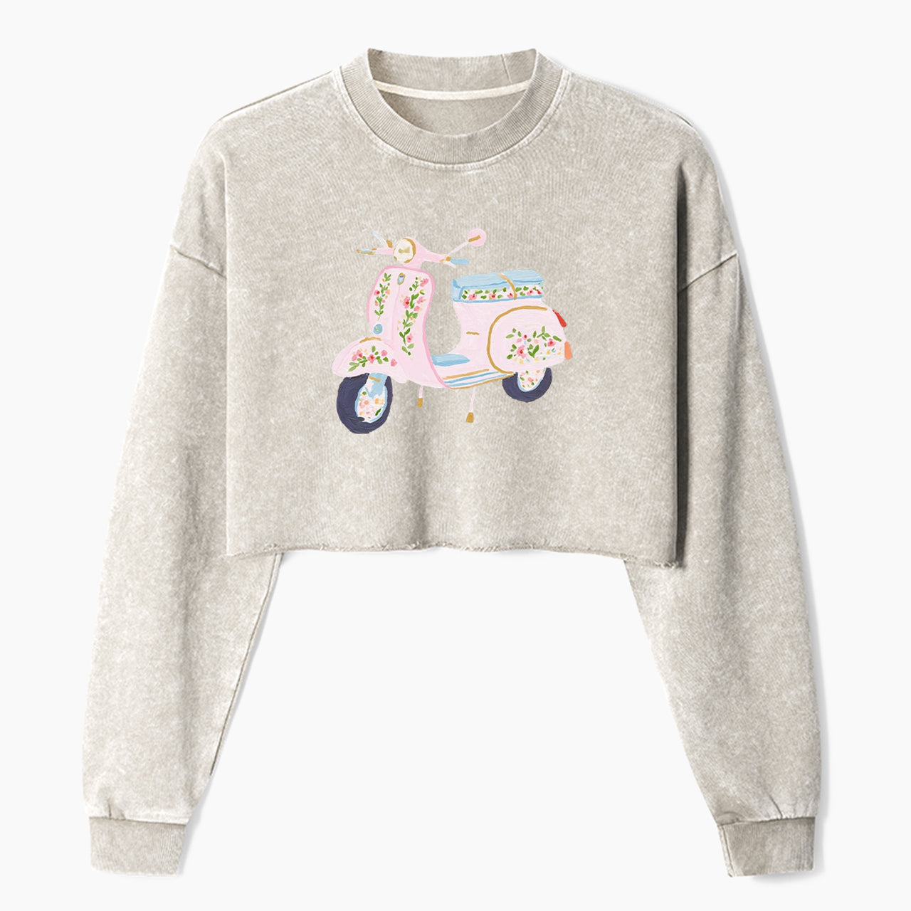 Blooming Ride Crop Washed Sweatshirts
