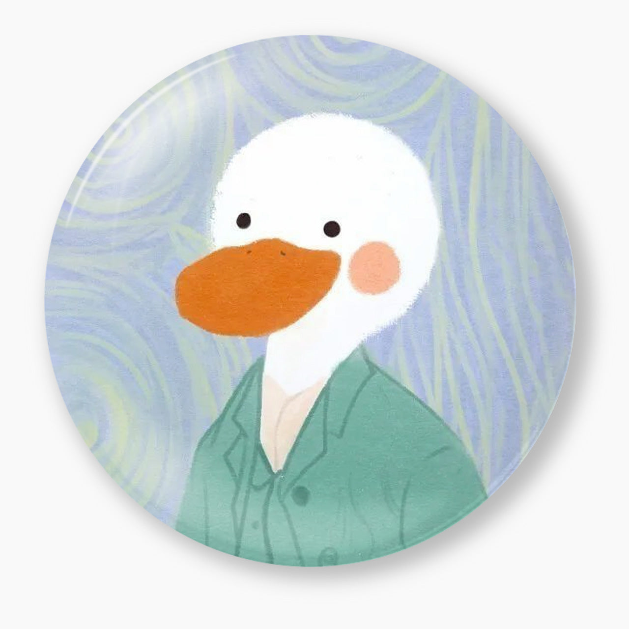 Gentle Duck Artist Portrait Pin Badge