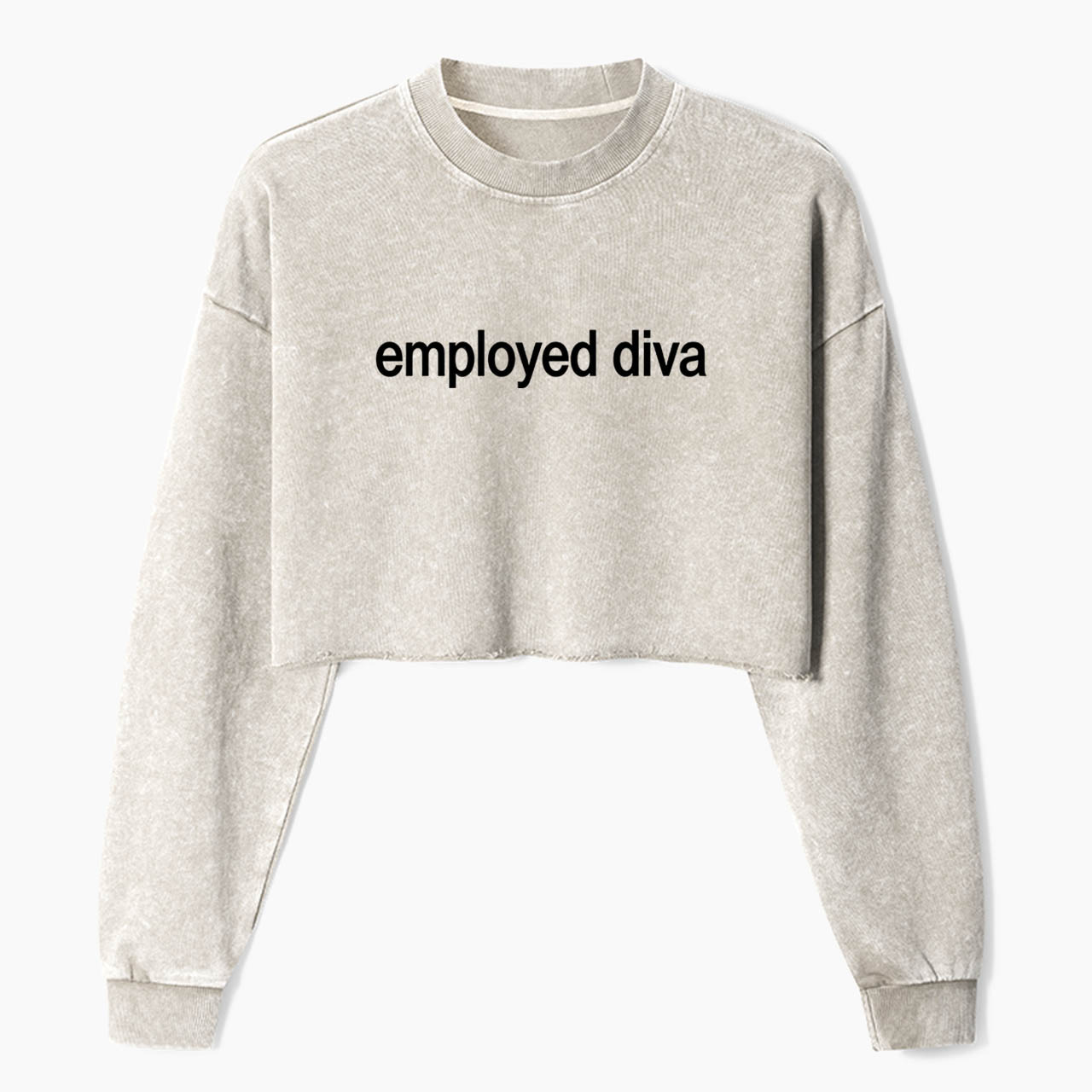 Employed Diva Crop Washed Sweatshirts