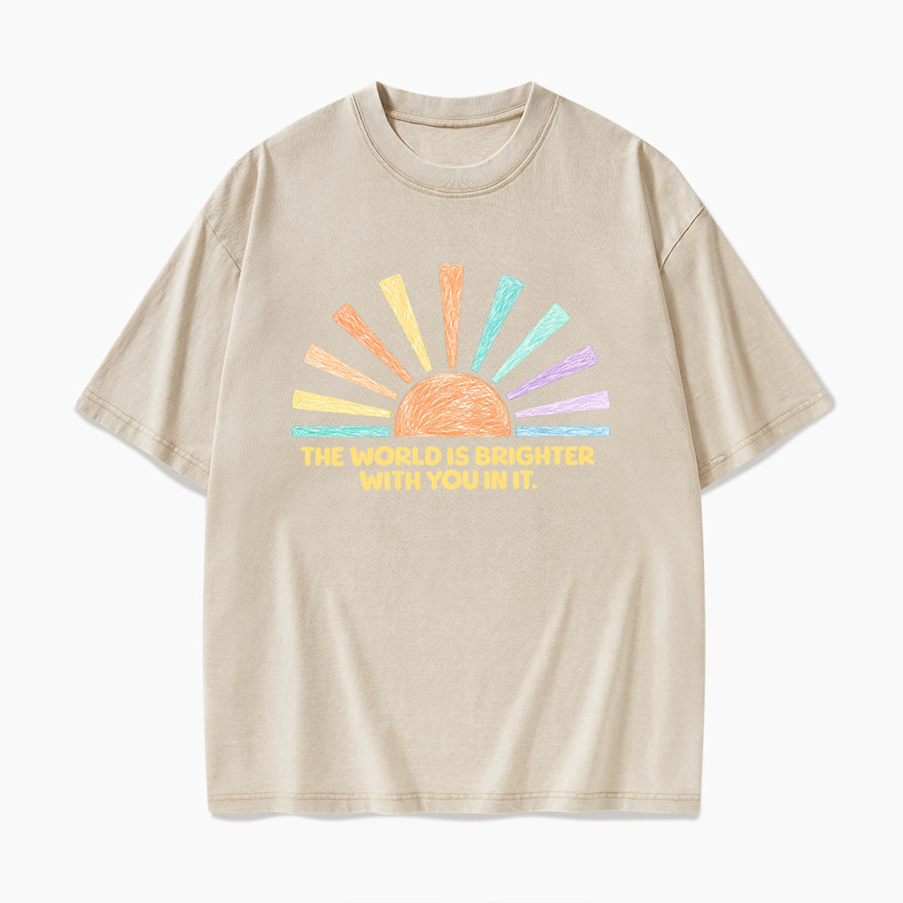 The World Is Brighter With You In It Washed Tees