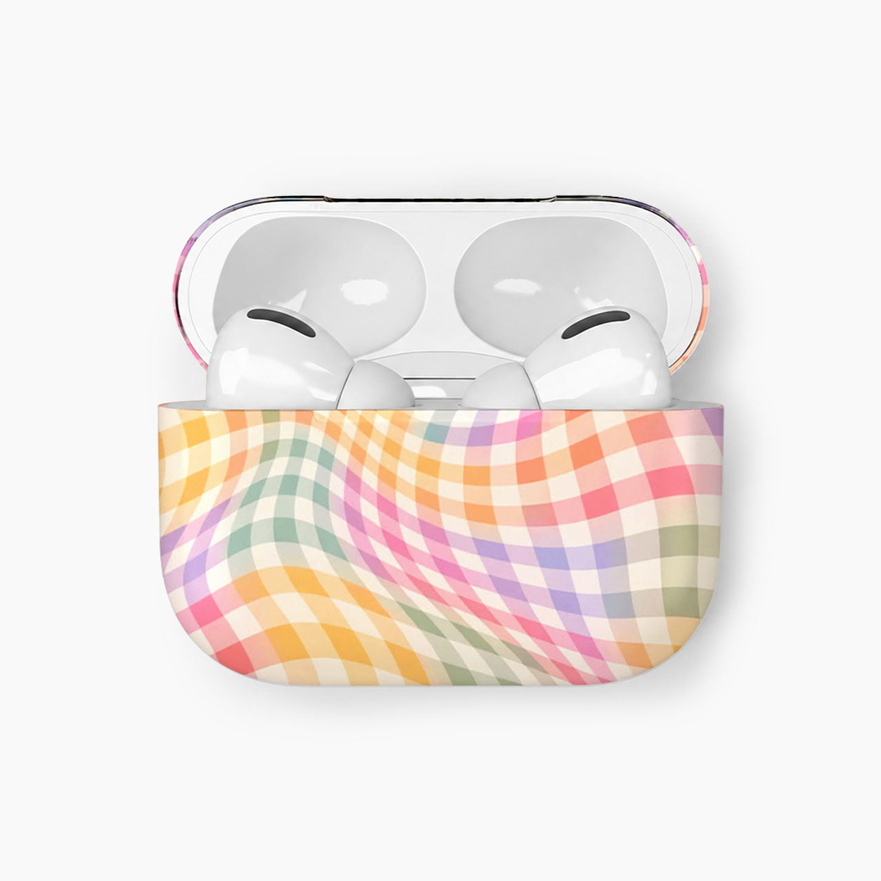 Wavy Rainbow Gingham Earphone Case