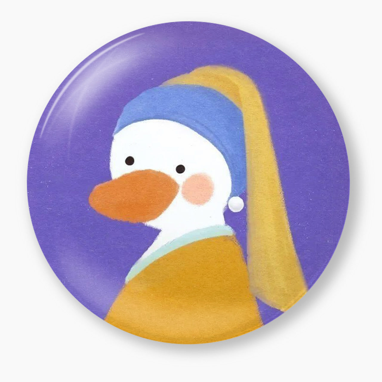 Cute Duck in Headscarf Art Pin Badge
