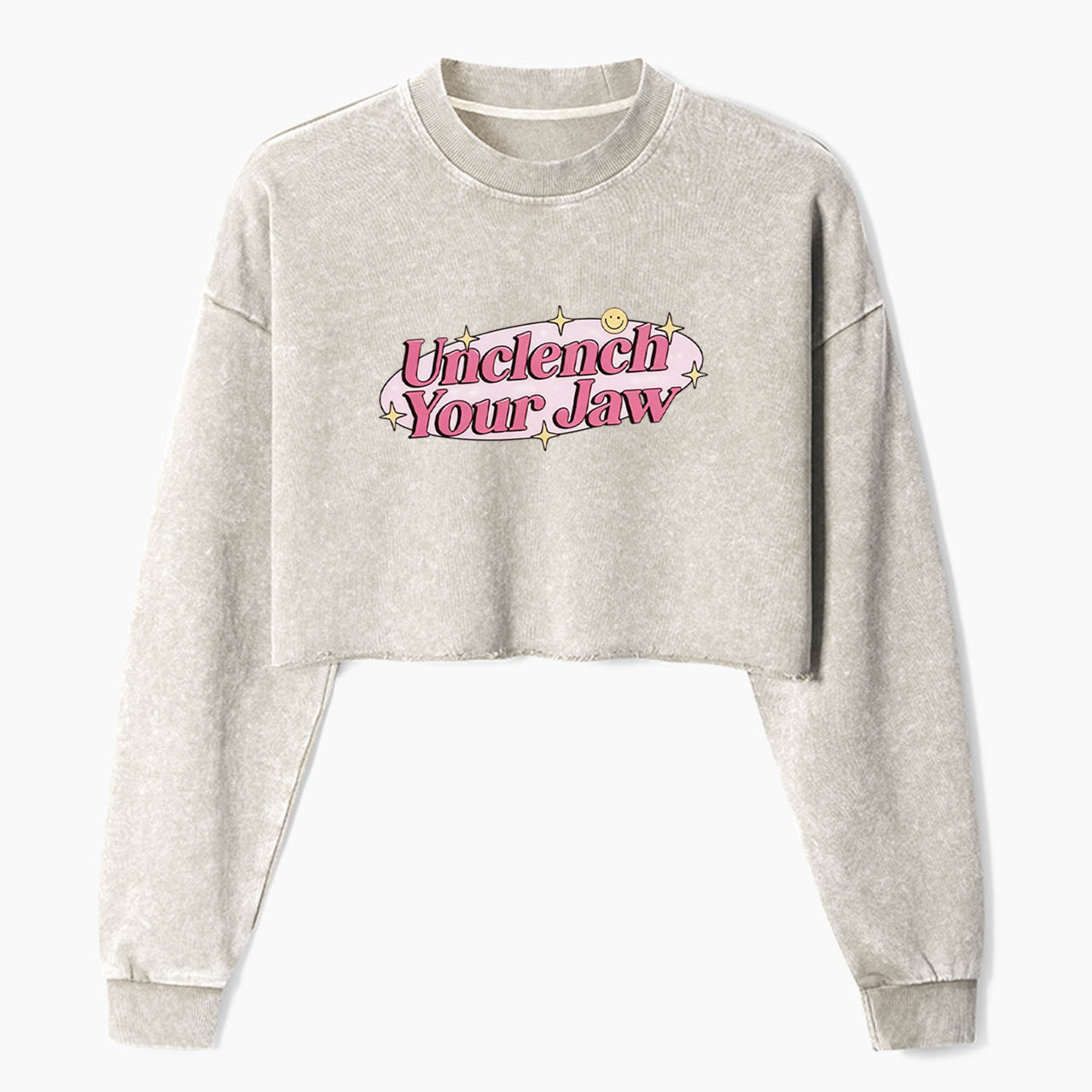 Unclench Your Jaw Crop Washed Sweatshirts