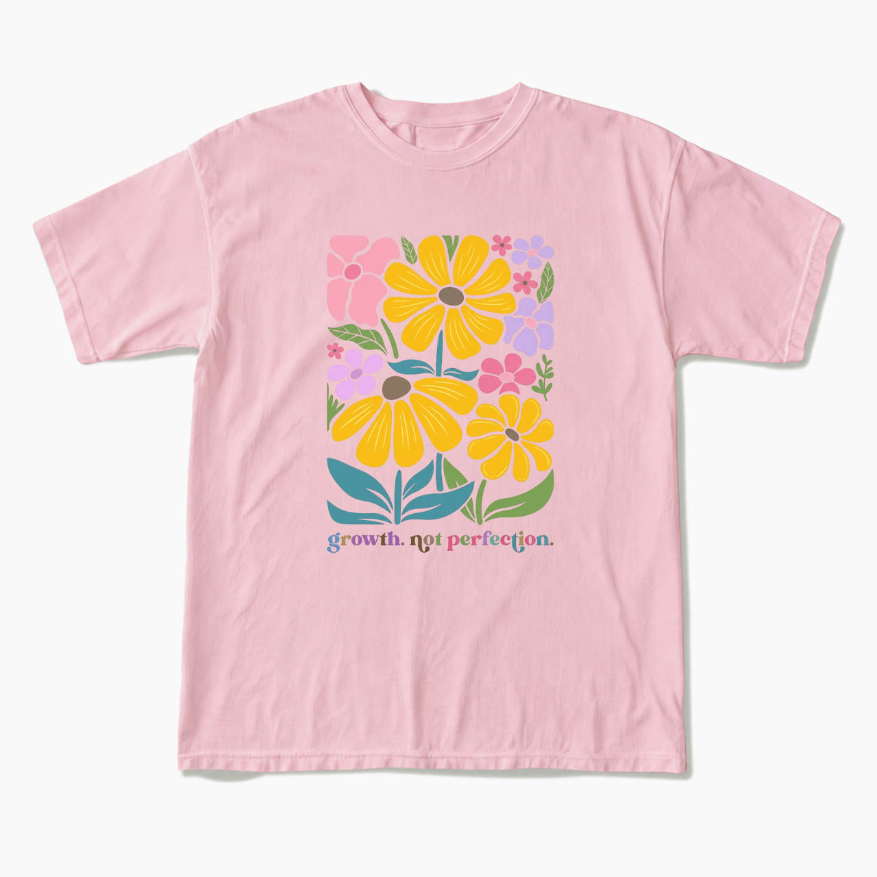 Growth Not Perfection Floral T Shirts