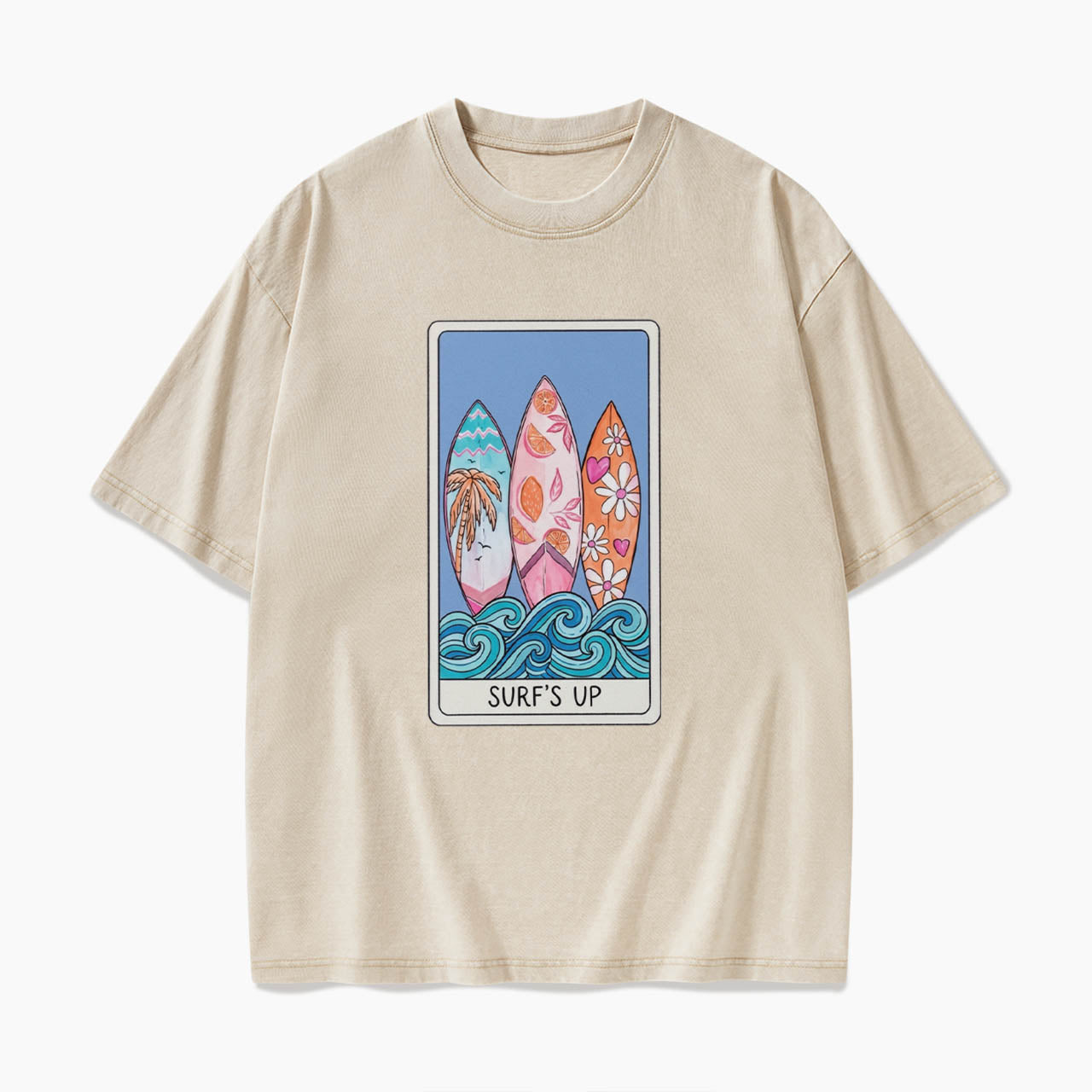 SURFS UP Tarot Card Washed Tees