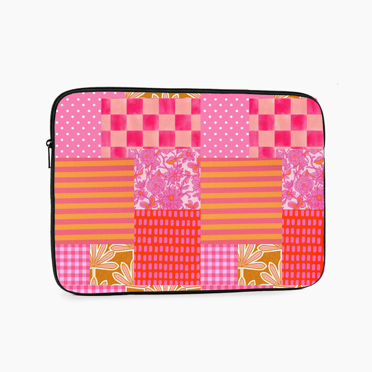 Cheerful Check Flowers Laptop Sleeve