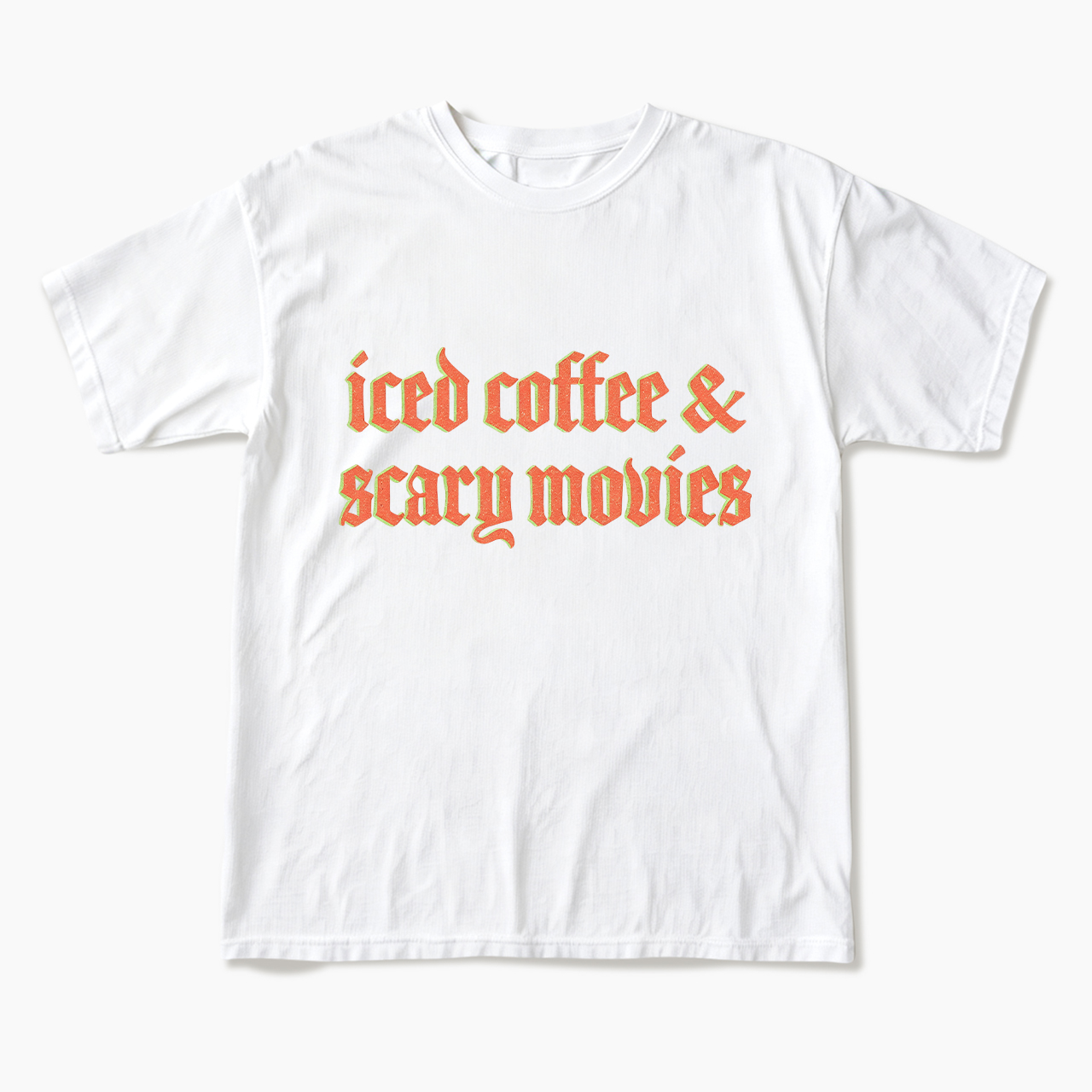 Iced Coffee and Scary Movies Halloween T Shirts