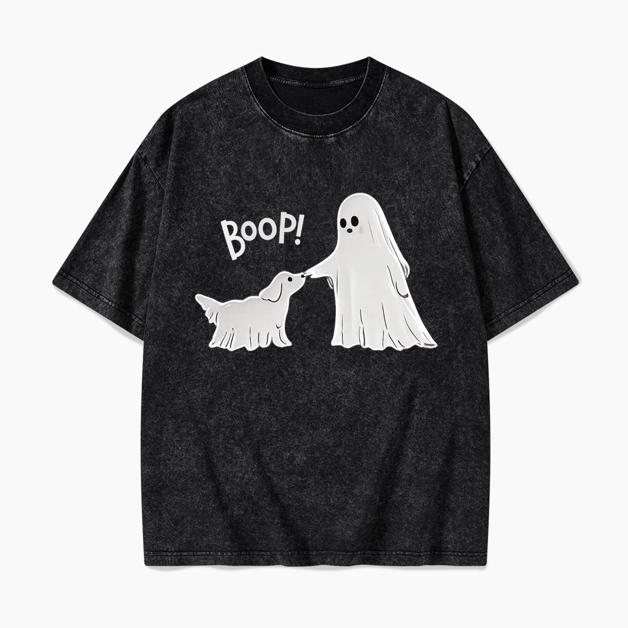 Boo-p Ghost Dog Halloween Washed Tees