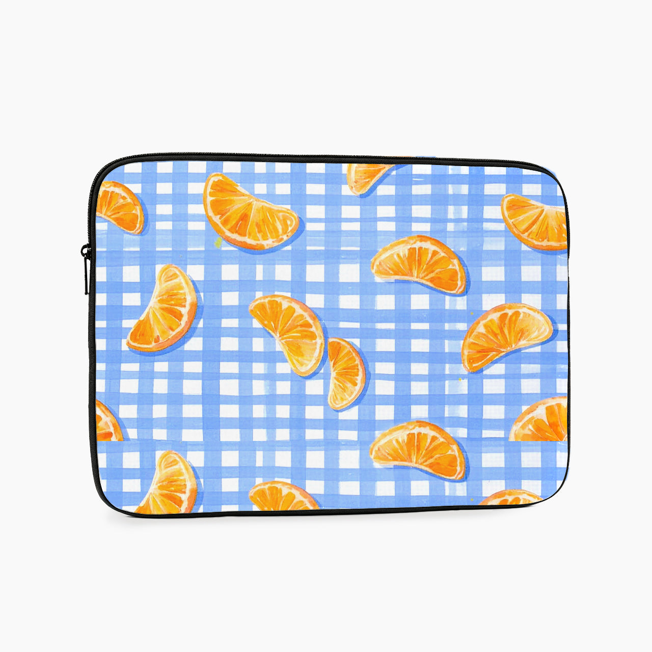 Blue Gingham Citrus Day Laptop Sleeve